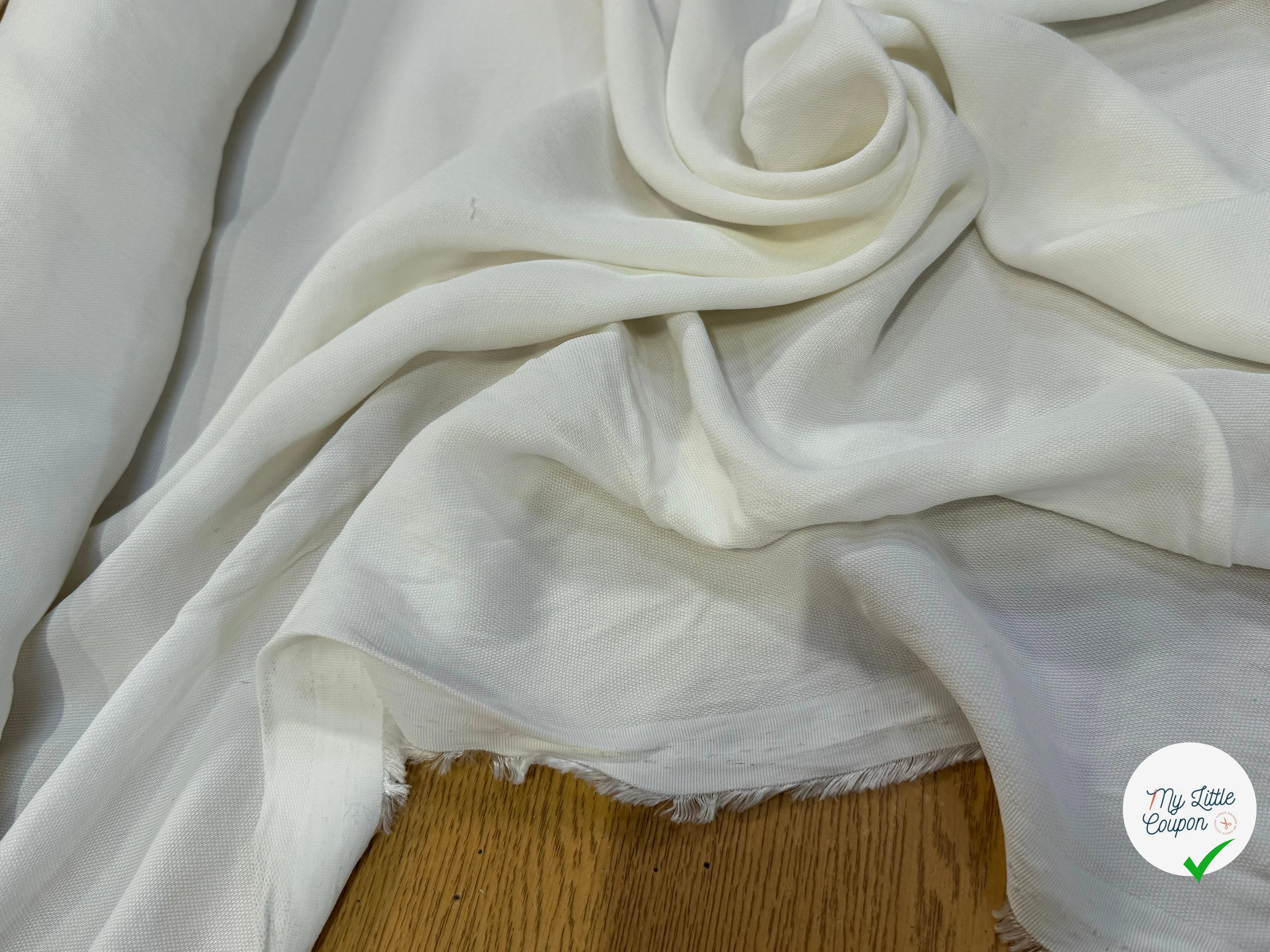 PIQUÉ ACETATE VISCOSE FLUIDE BLANC 33% VISCOSE - My Little Coupon