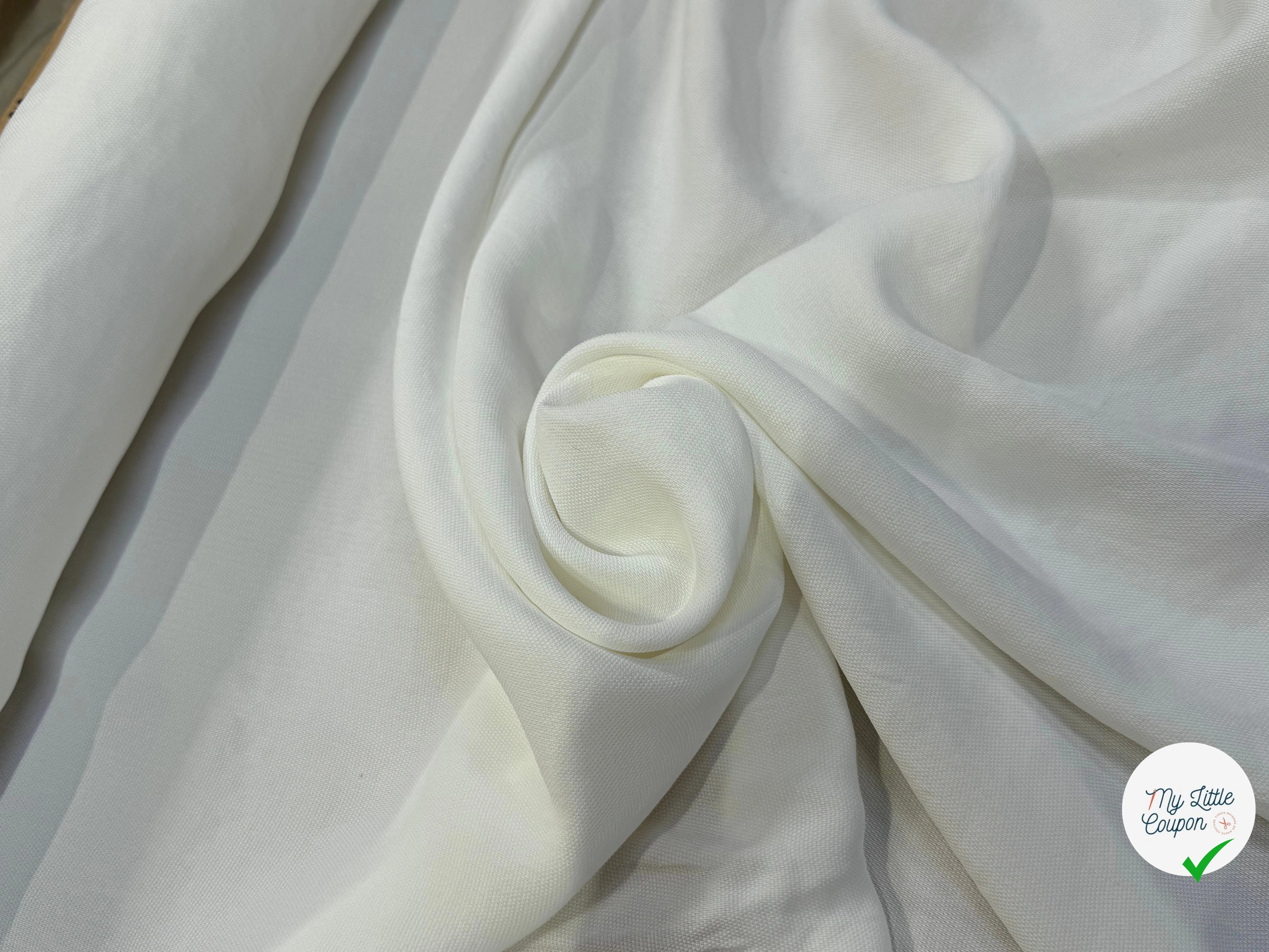 PIQUÉ ACETATE VISCOSE FLUIDE BLANC 33% VISCOSE - My Little Coupon