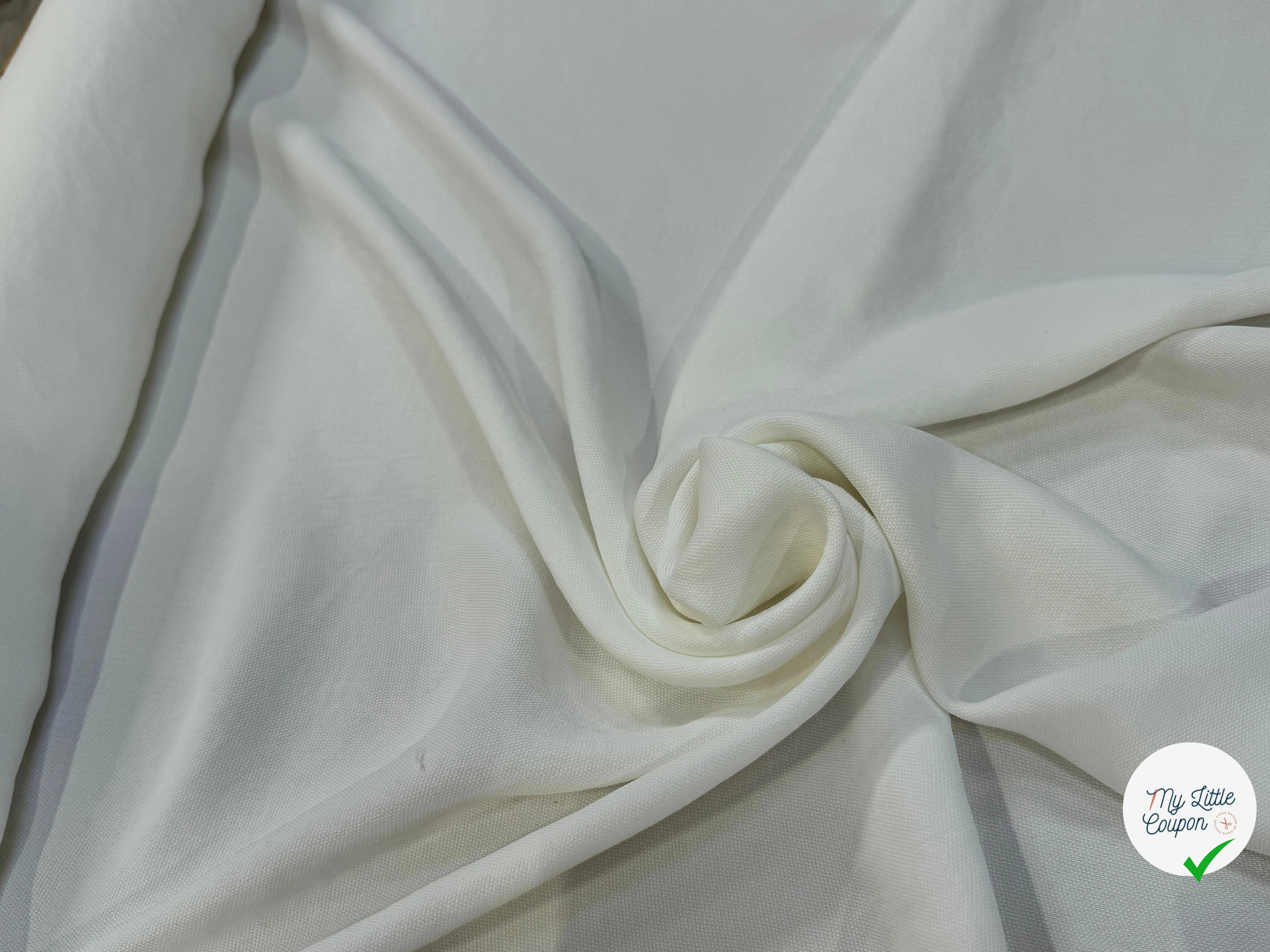 PIQUÉ ACETATE VISCOSE FLUIDE BLANC 33% VISCOSE - My Little Coupon