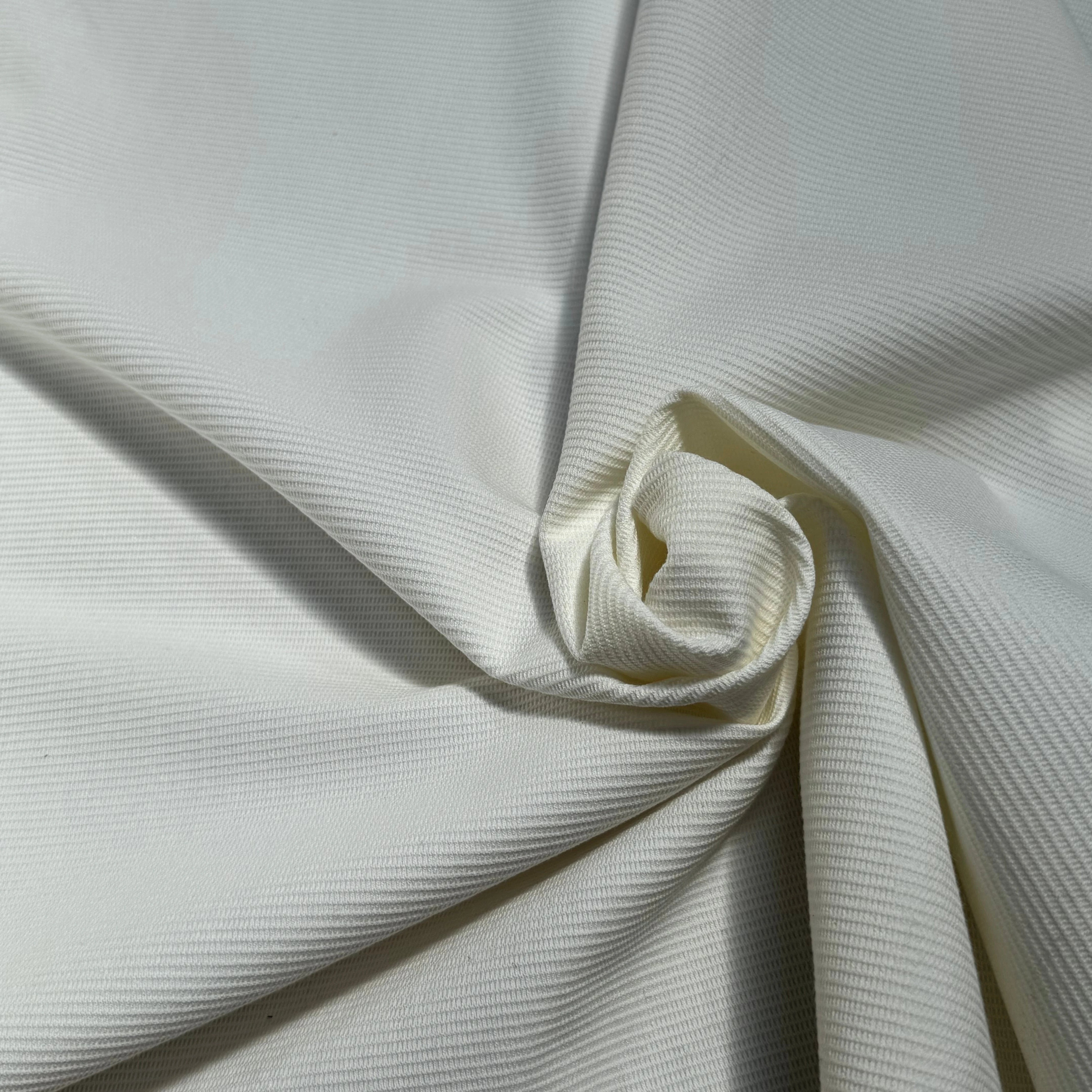 PIQUÉ COTON STRETCH BLANC CASSÉ PARFAITE TENUE - My Little Coupon