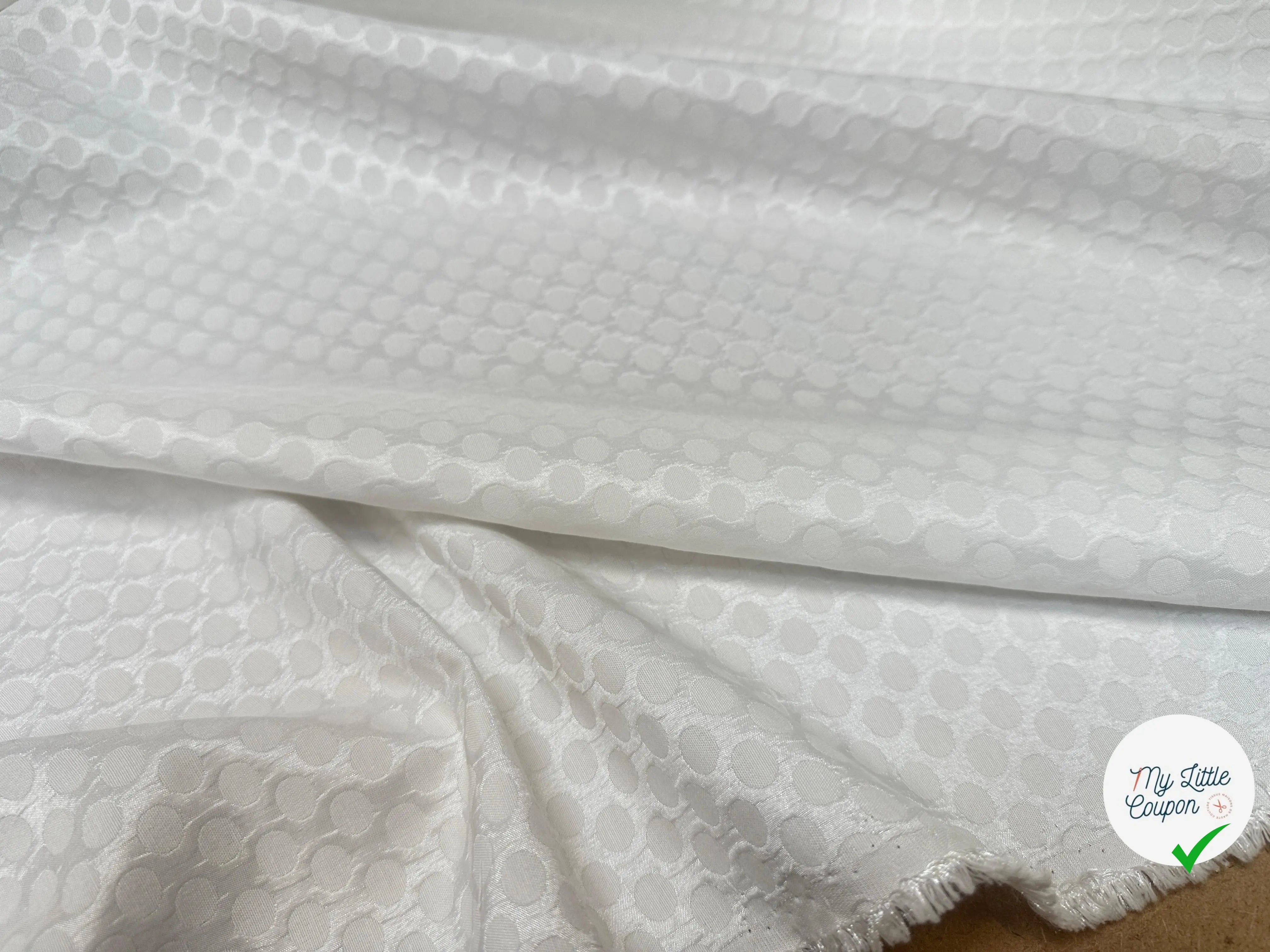 PIQUÉ FLUIDE OFF WHITE CERCLES ITALIAN - My Little Coupon