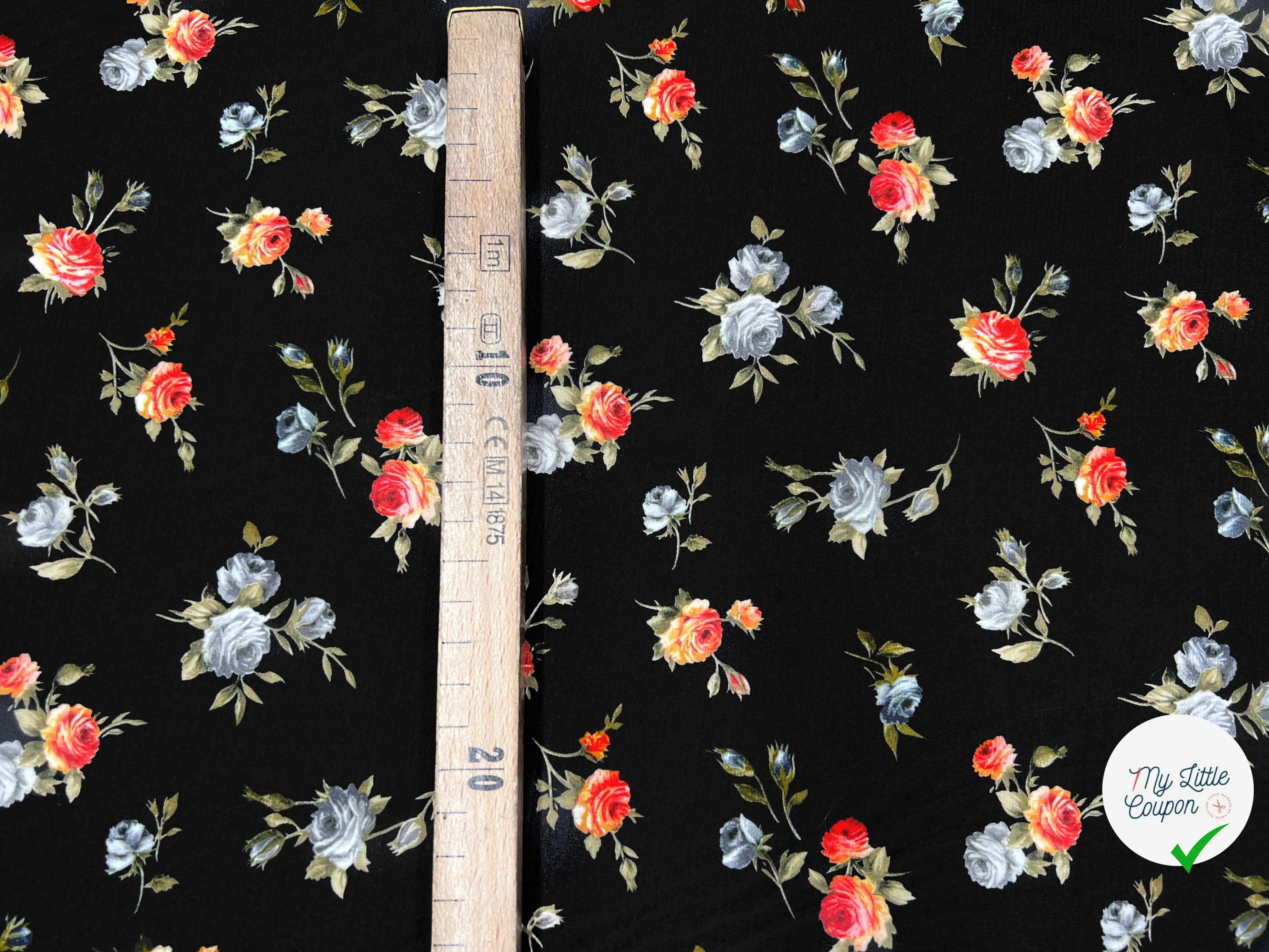 PIQUÉ POLYESTER FLEURS CAMPAGNE ANGLAISE TOUCHER RIGIDE - My Little Coupon - tissu - coudre