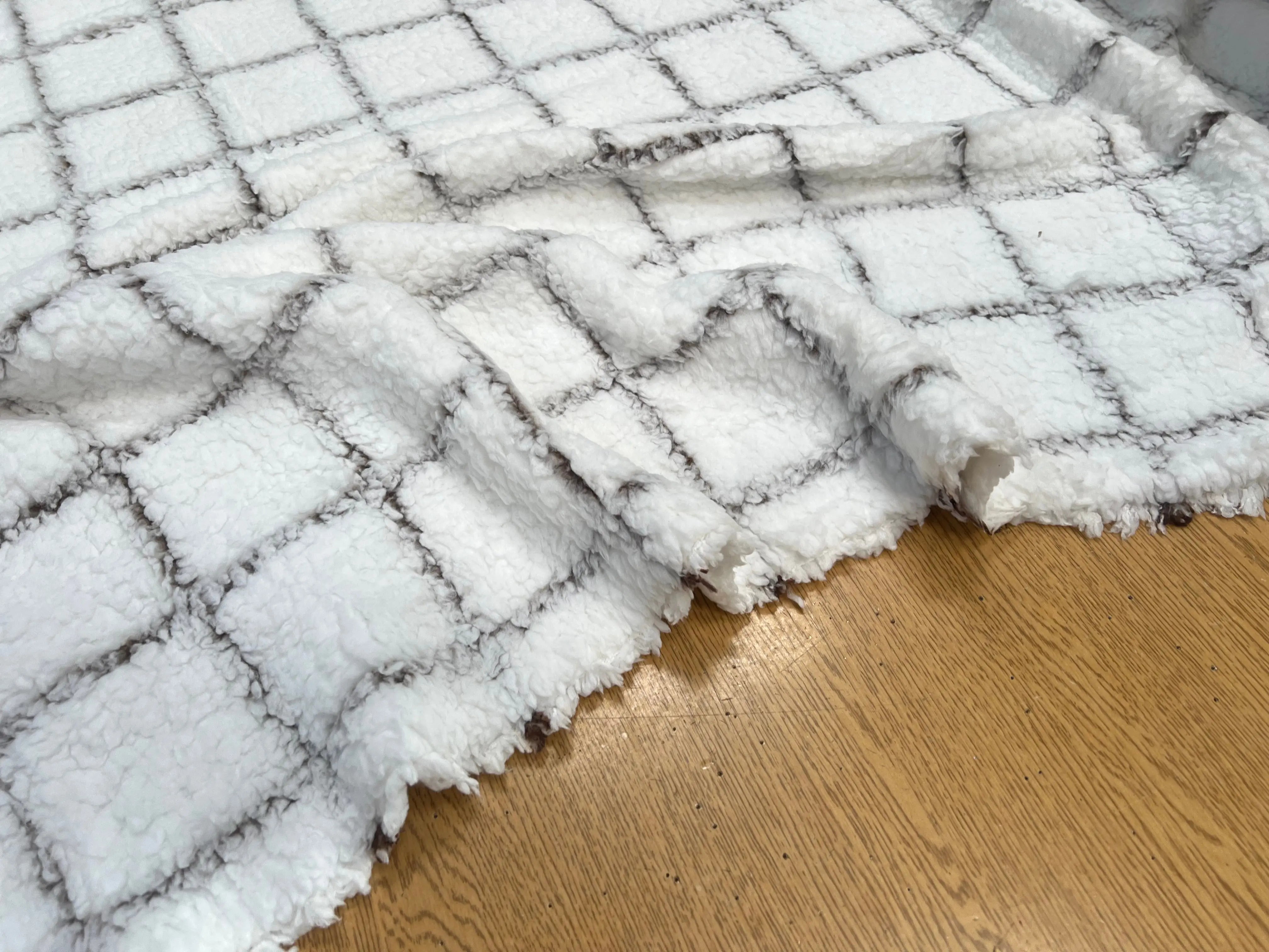 POLAIRE DOUDOU MAJEUR BLANC/OURSON CARREAUX - My Little Coupon