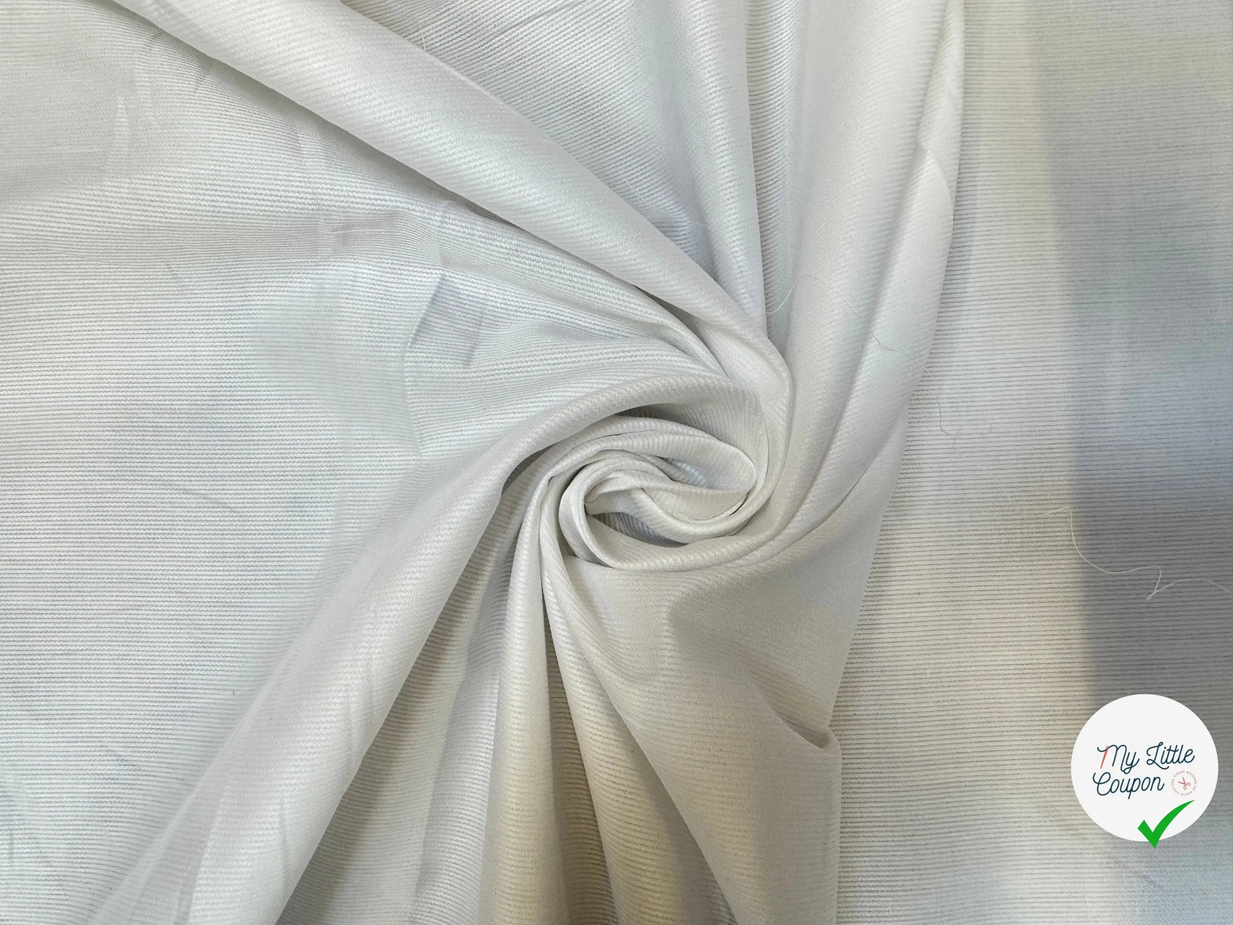 POPELINE BLANCHE MINI RAYURES HORIZONTALES - My Little Coupon