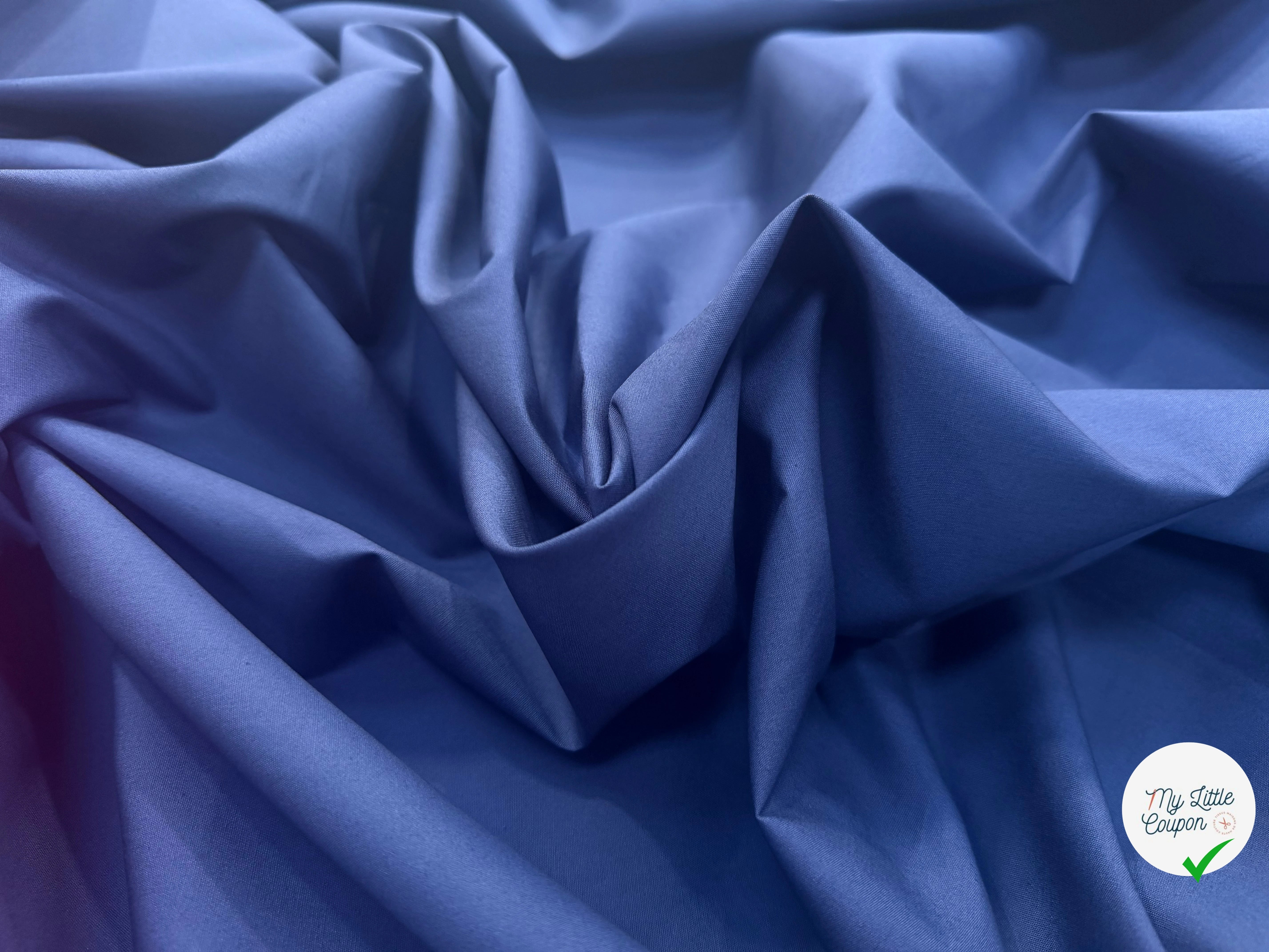 POPELINE COTON INDIGO LAIZE 150 - My Little Coupon