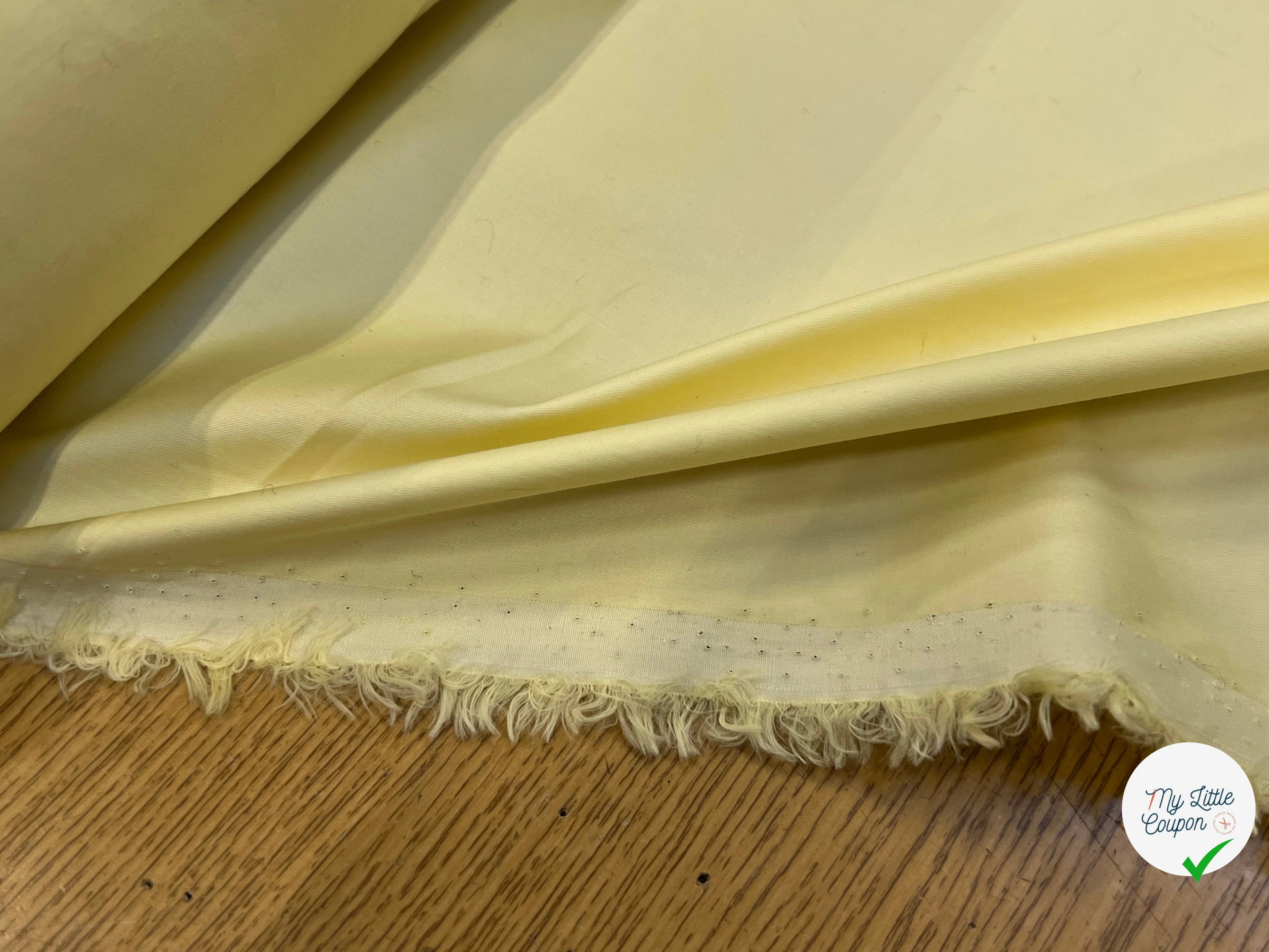 POPELINE COTON JAUNE VANILLE SUPERBE EFFET CRAQUANT 100% COTON - My Little Coupon