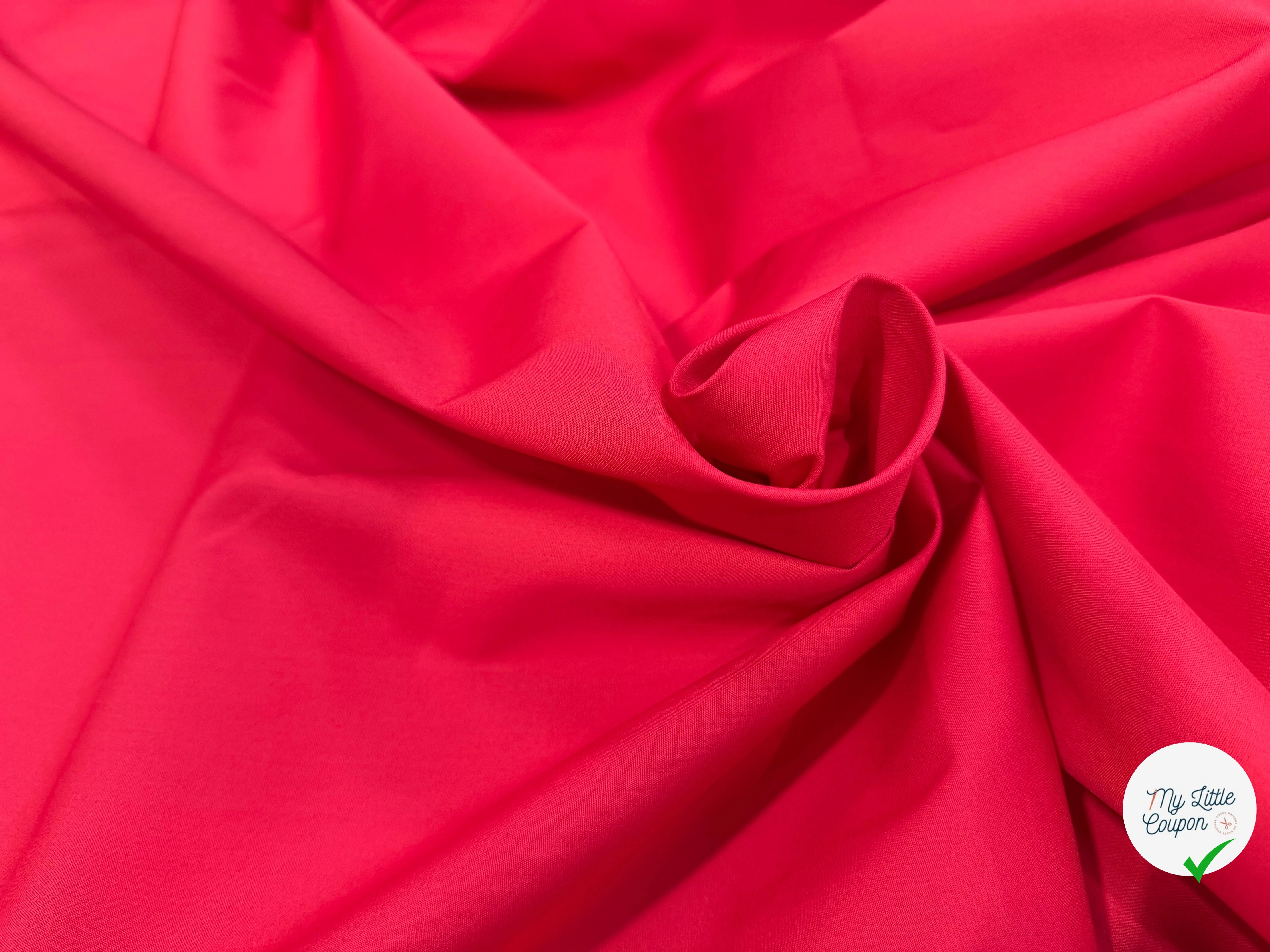 POPELINE COTON ROUGE LAIZE 150 - My Little Coupon