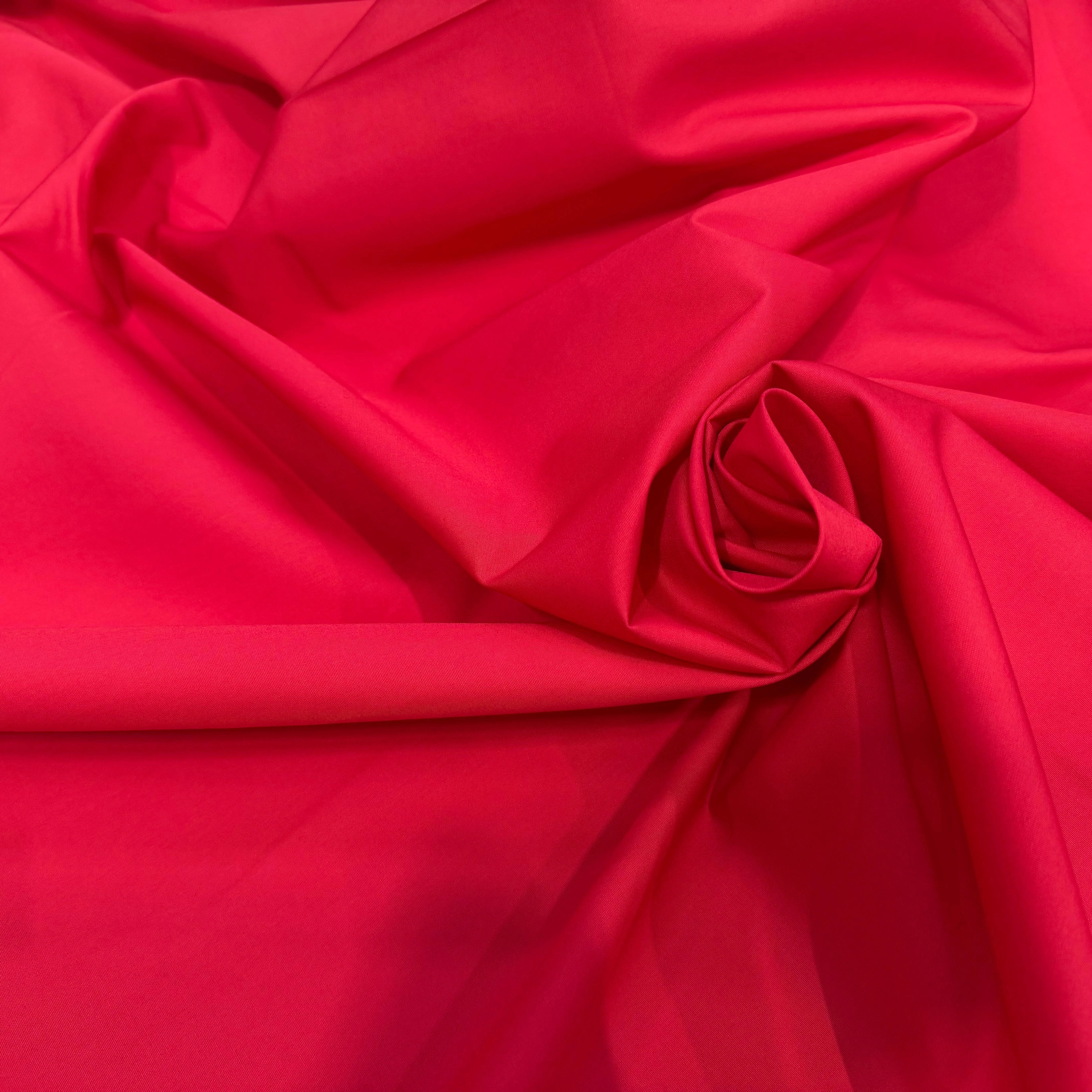 POPELINE COTON ROUGE LAIZE 150 - My Little Coupon