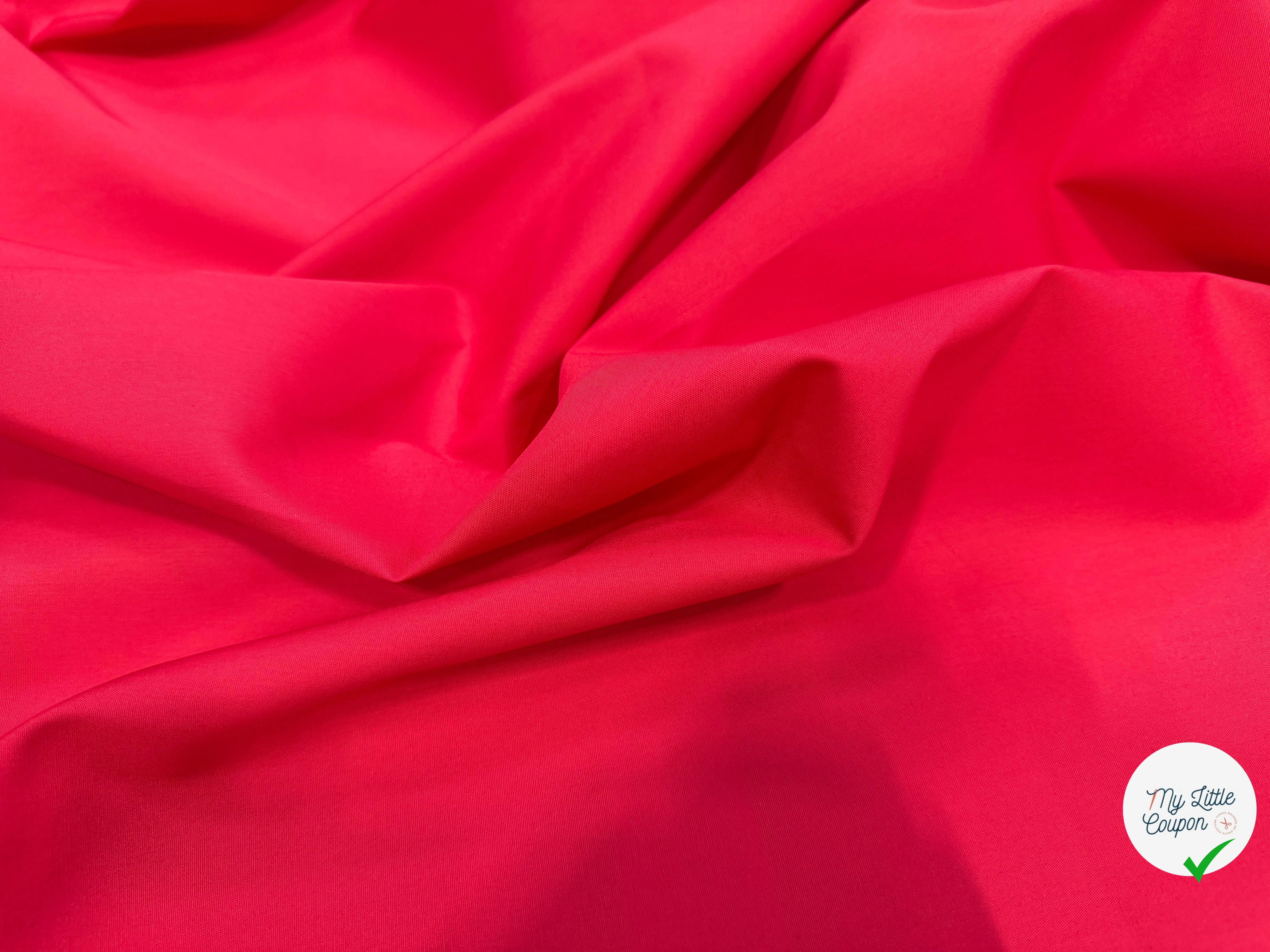 POPELINE COTON ROUGE LAIZE 150 - My Little Coupon