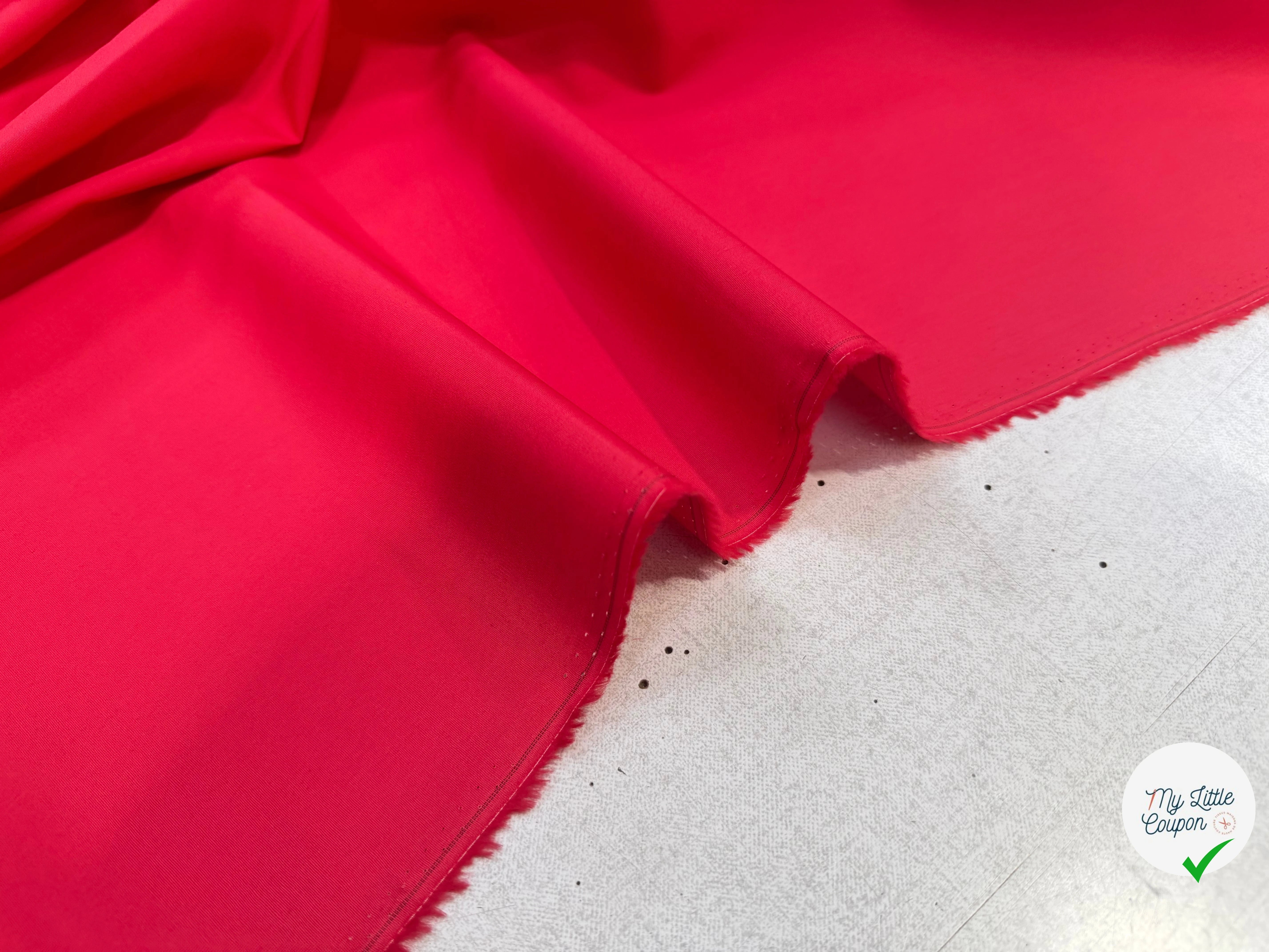 POPELINE COTON ROUGE LAIZE 150 - My Little Coupon