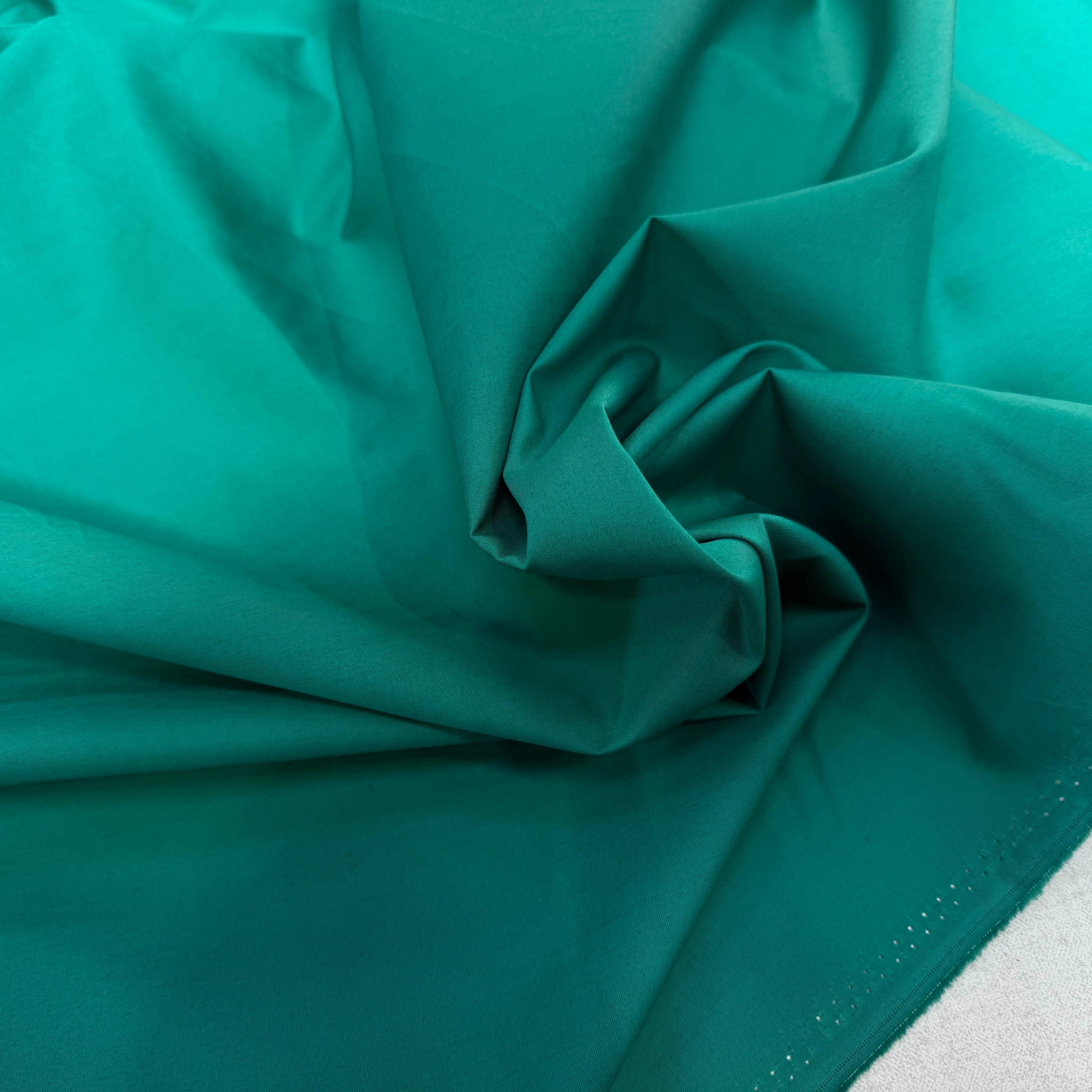 POPELINE COTON VERT LAIZE 150 - My Little Coupon
