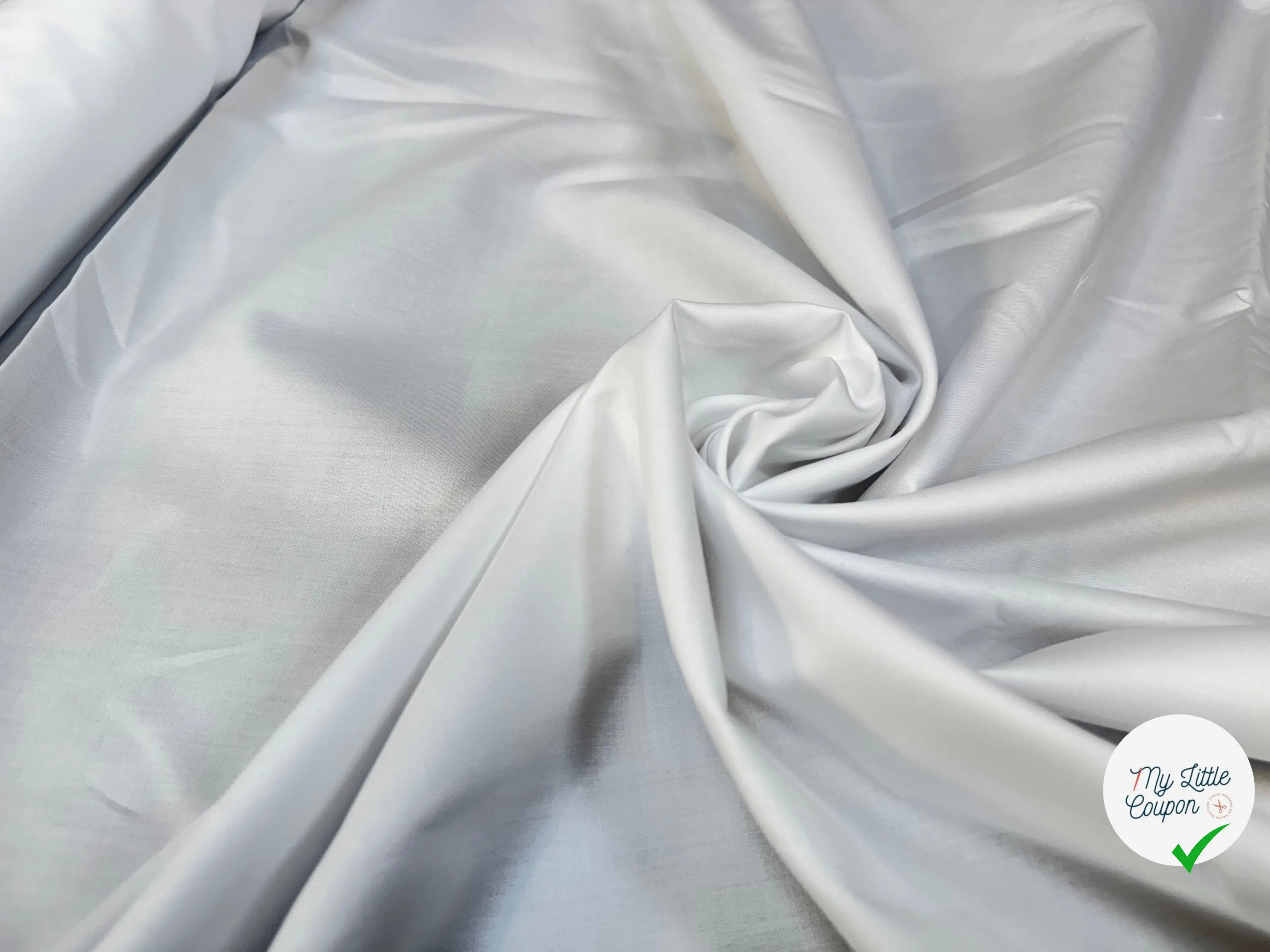 POPELINE DE COTON 100% COTON UNI BLANC - My Little Coupon