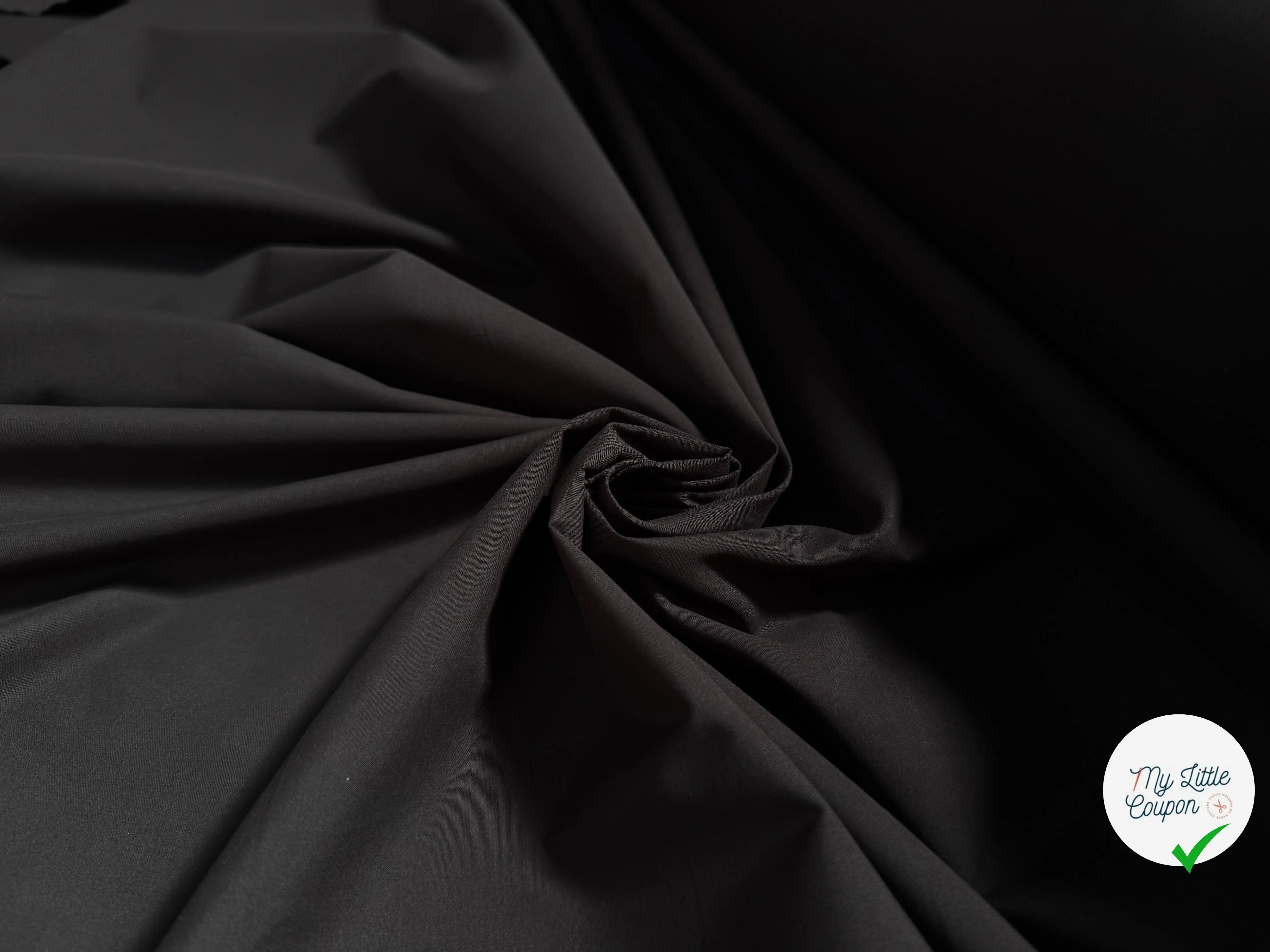 POPELINE DE COTON 100% COTON UNIE NOIRE - My Little Coupon