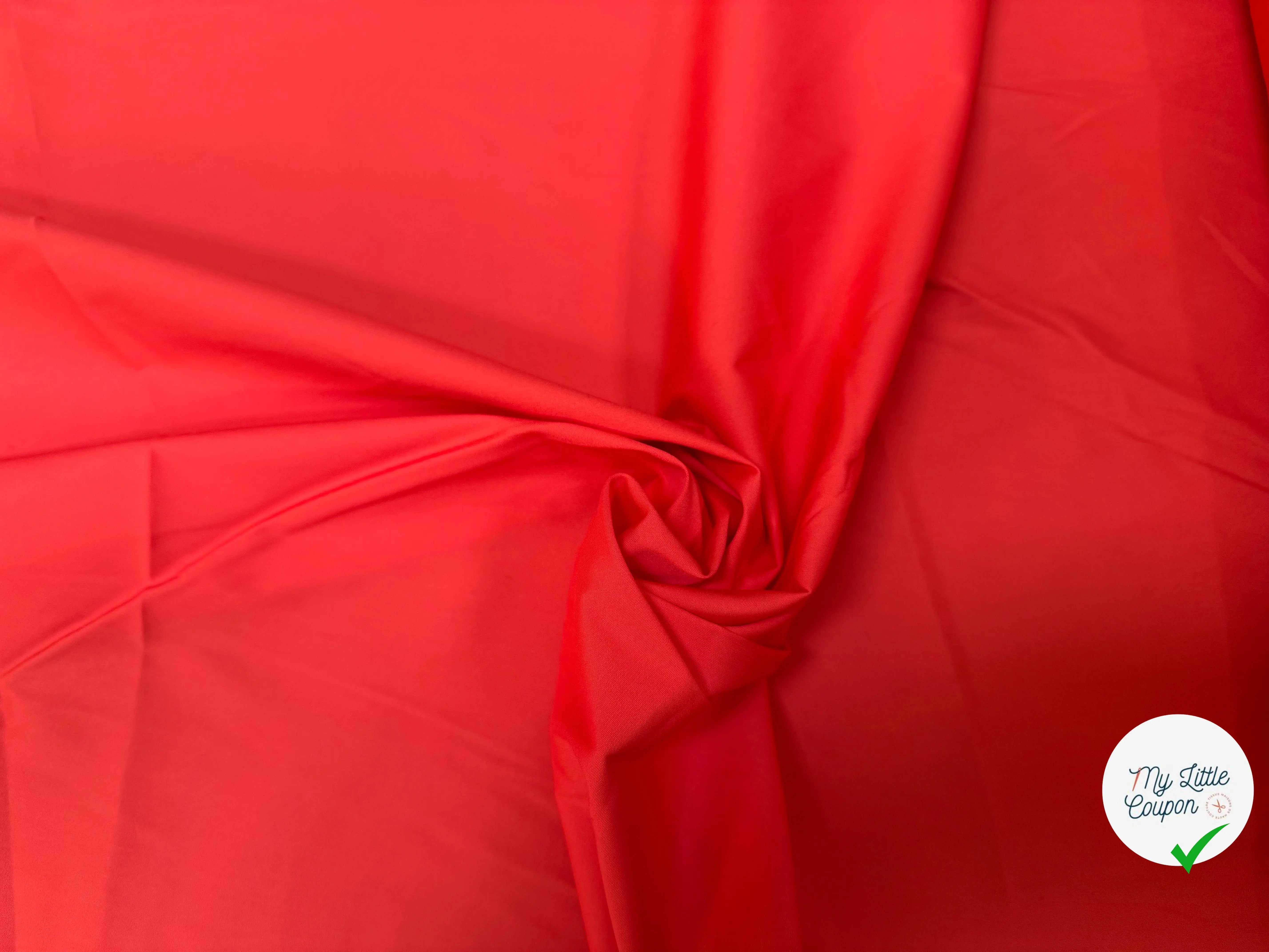 POPELINE DE COTON 100% COTON UNIE ROUGE - My Little Coupon