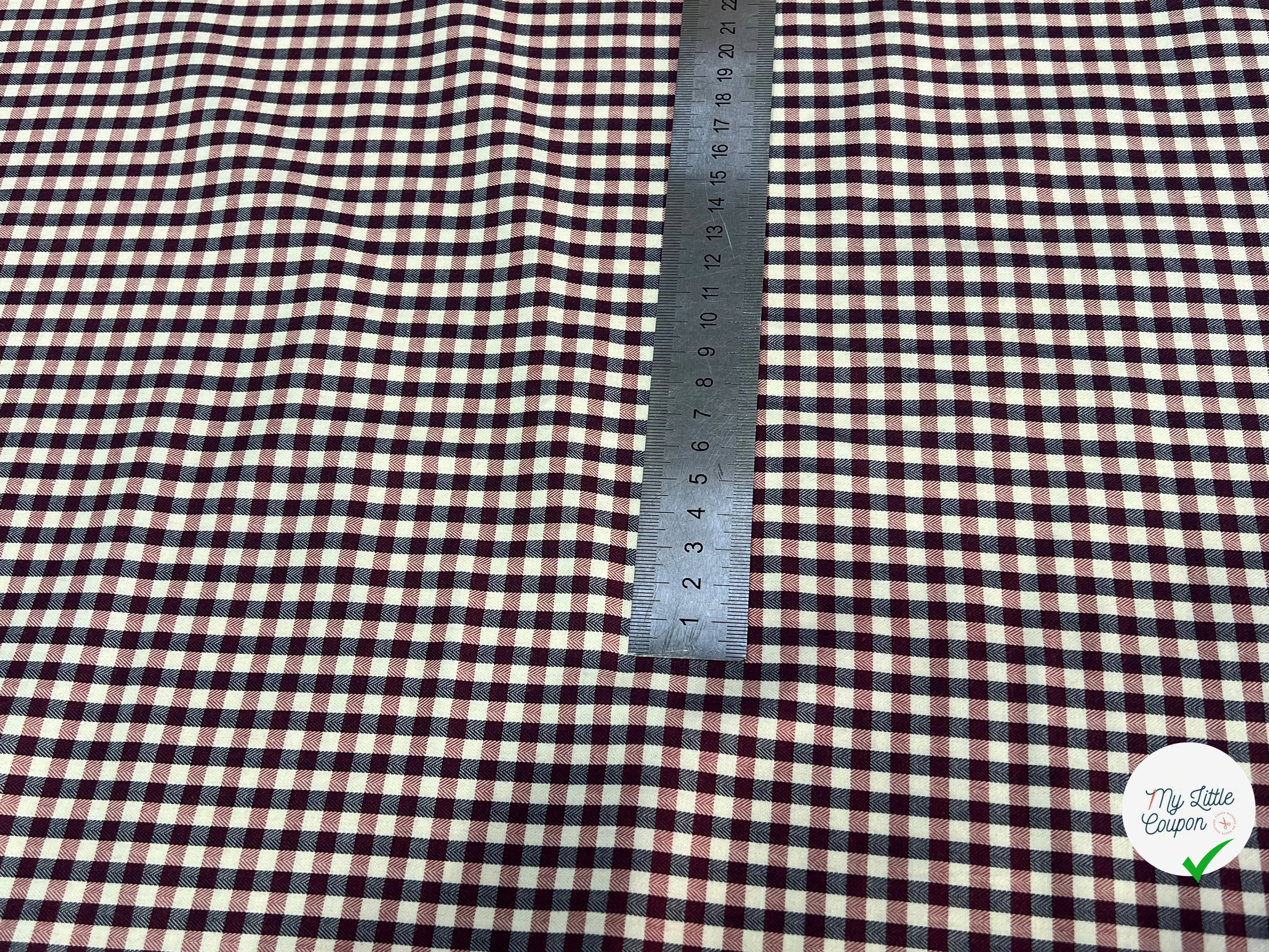 POPELINE DE COTON À CARREAUX ÉCRU ET ROUGE ULTRA CHIC - My Little Coupon
