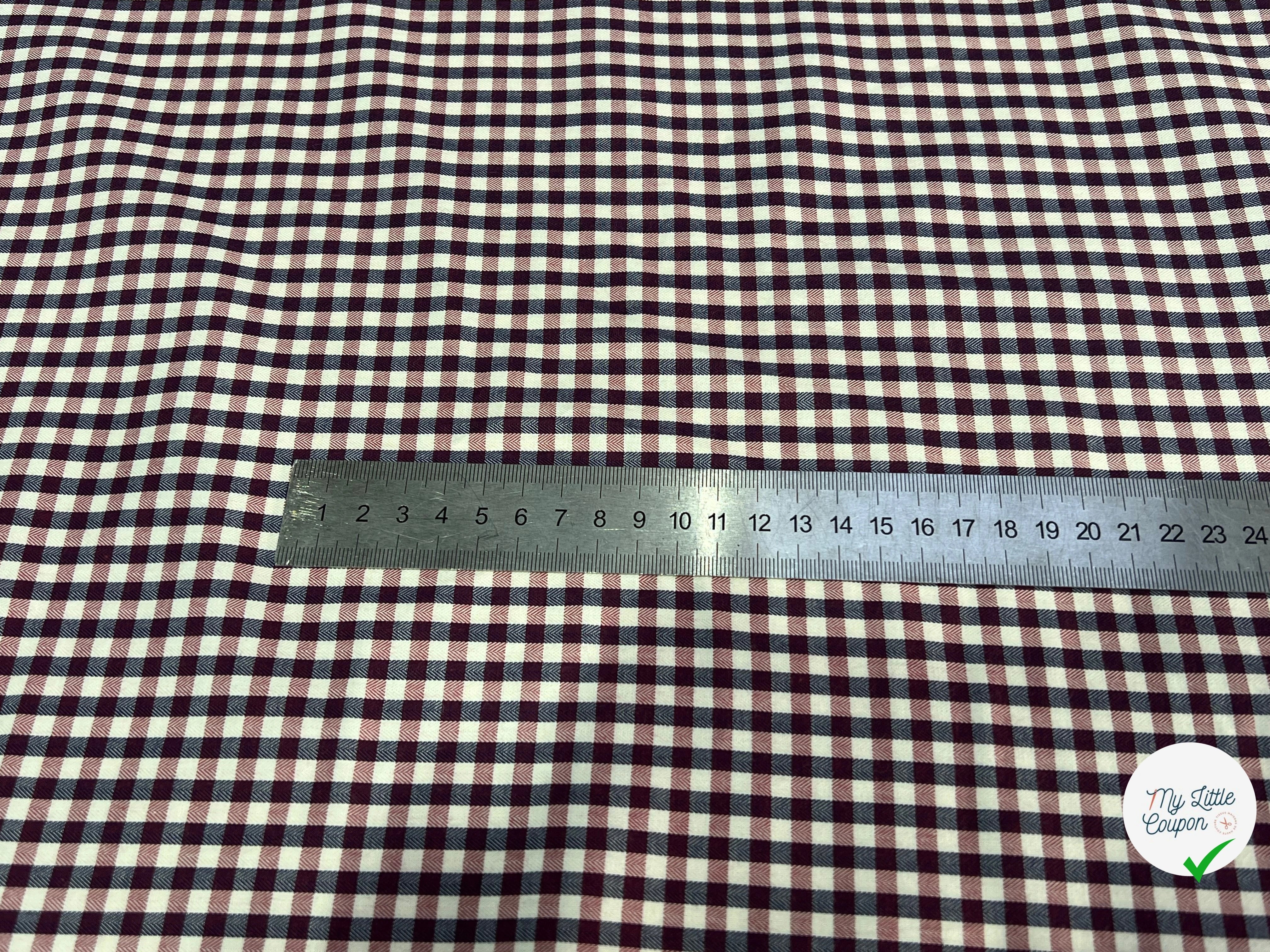 POPELINE DE COTON À CARREAUX ÉCRU ET ROUGE ULTRA CHIC - My Little Coupon