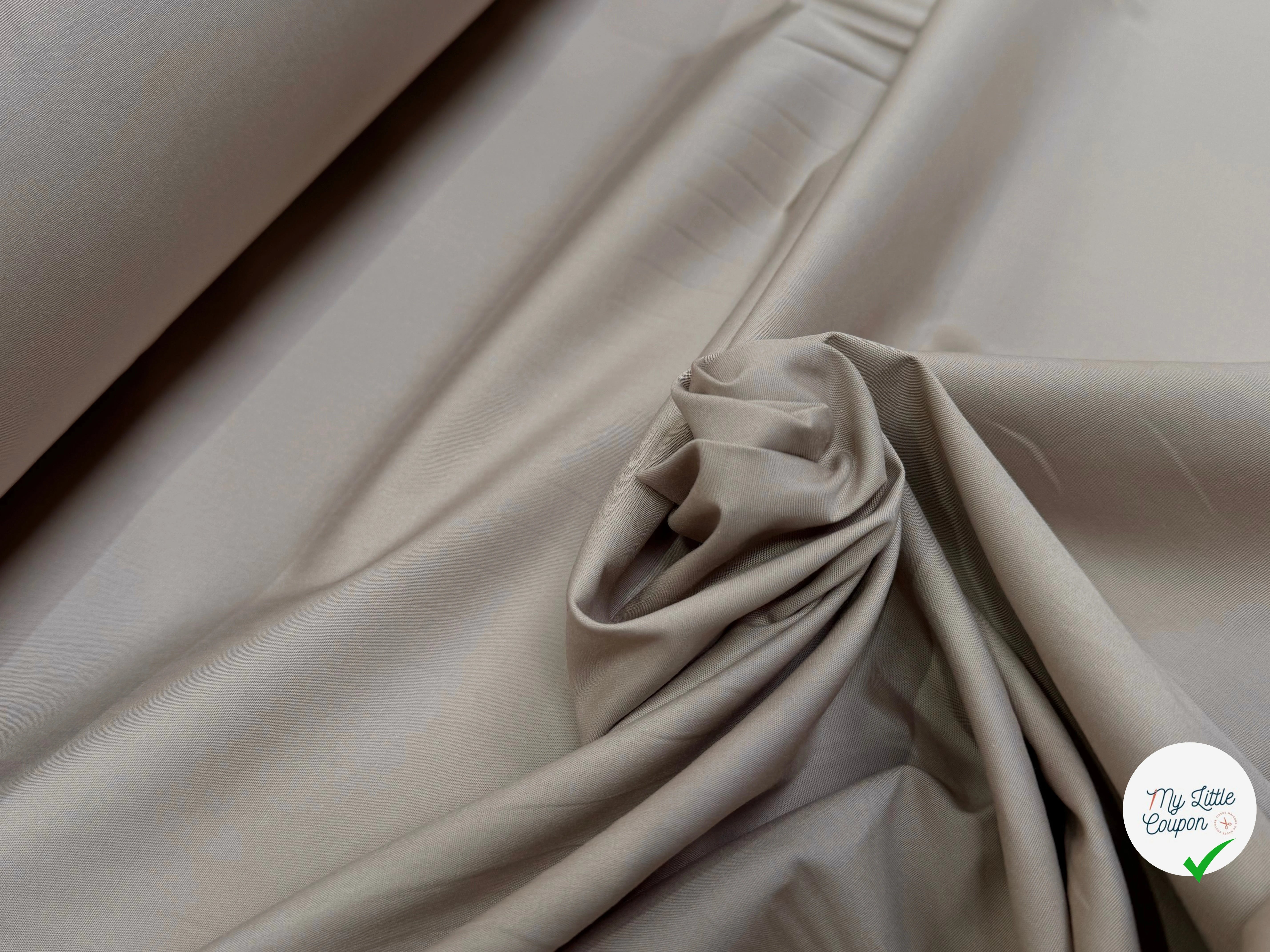POPELINE DE COTON BEIGE COUTURE MADE IN FRANCE - My Little Coupon