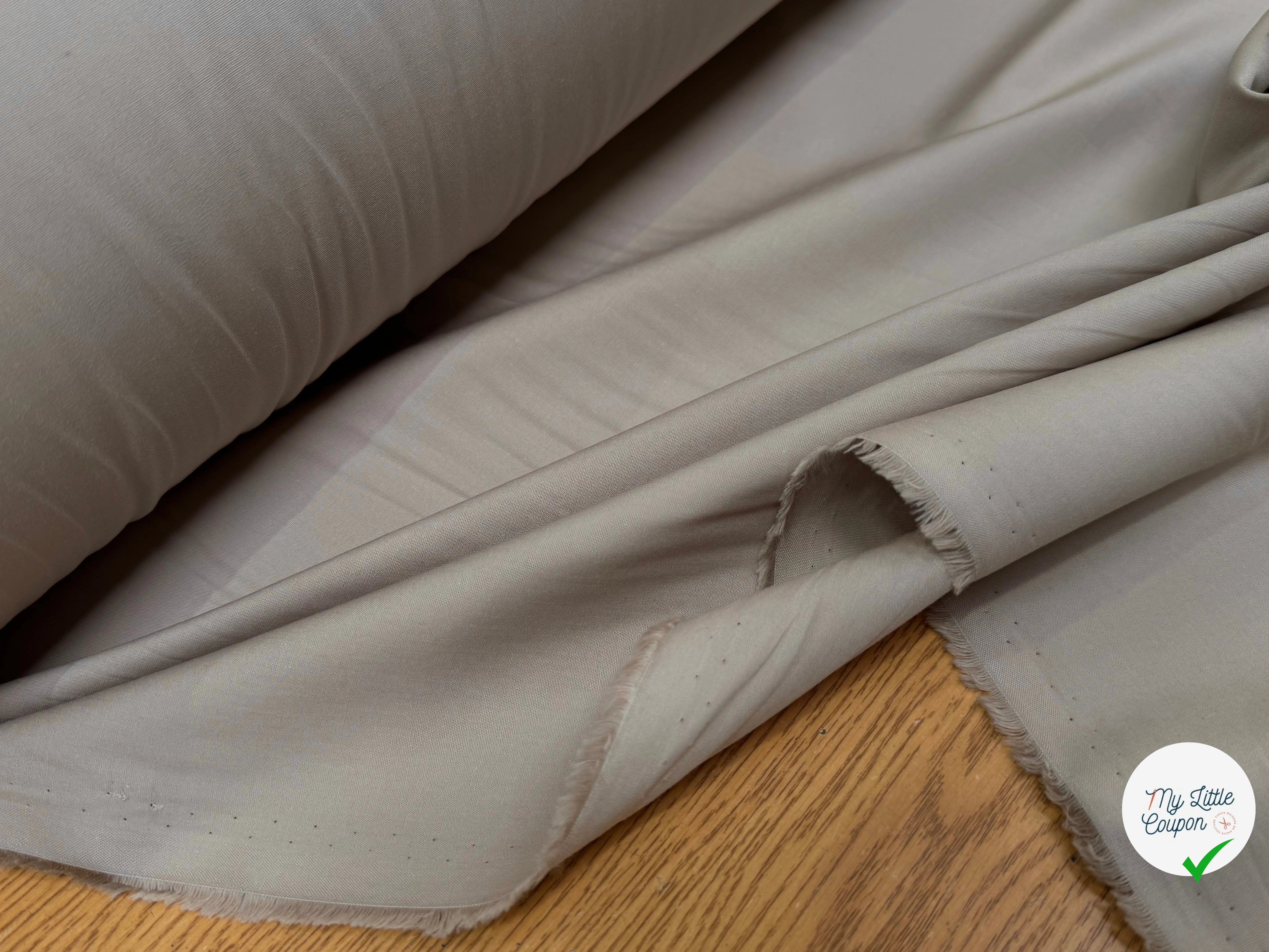 POPELINE DE COTON BEIGE COUTURE MADE IN FRANCE - My Little Coupon