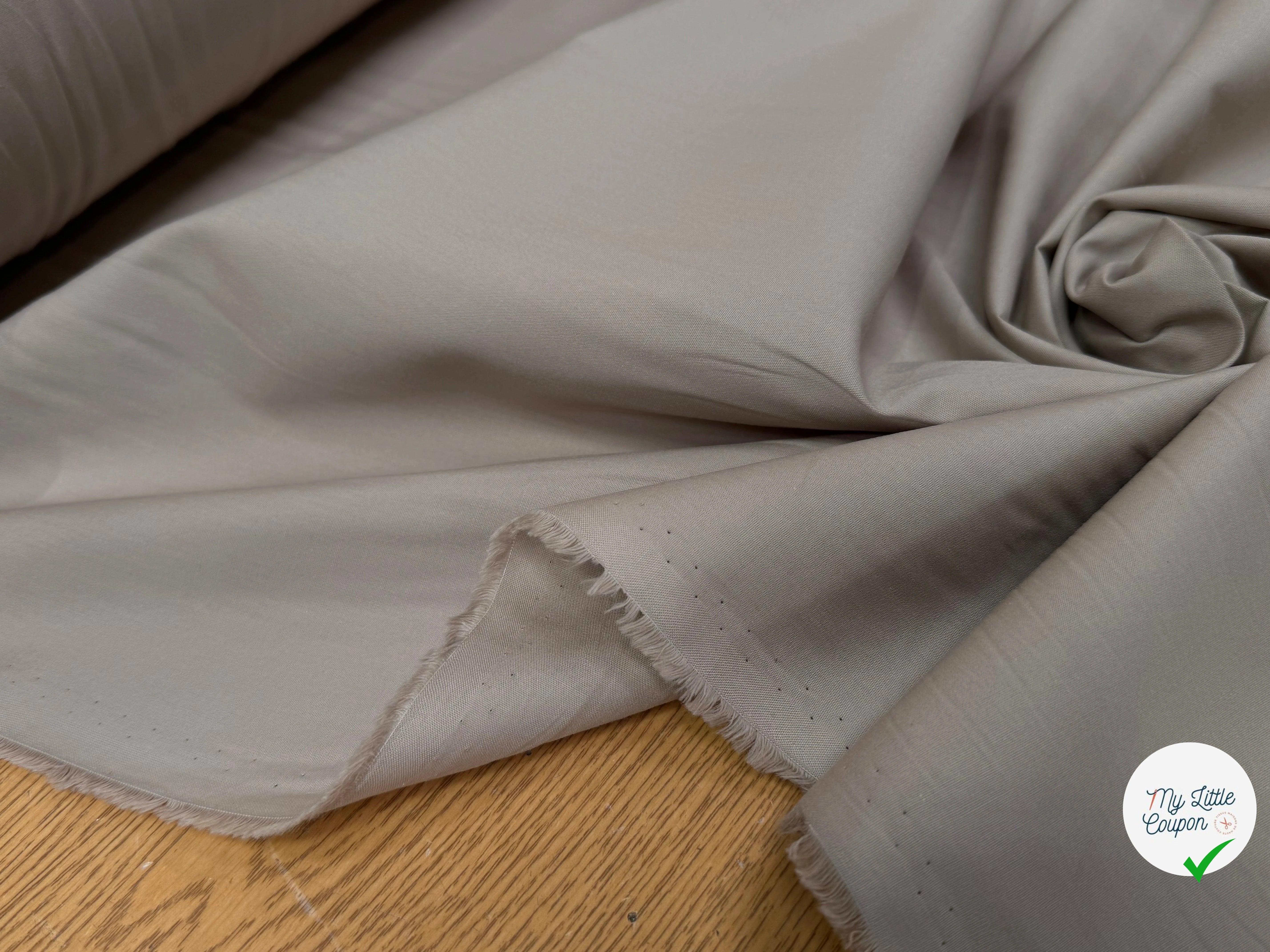 POPELINE DE COTON BEIGE COUTURE MADE IN FRANCE - My Little Coupon