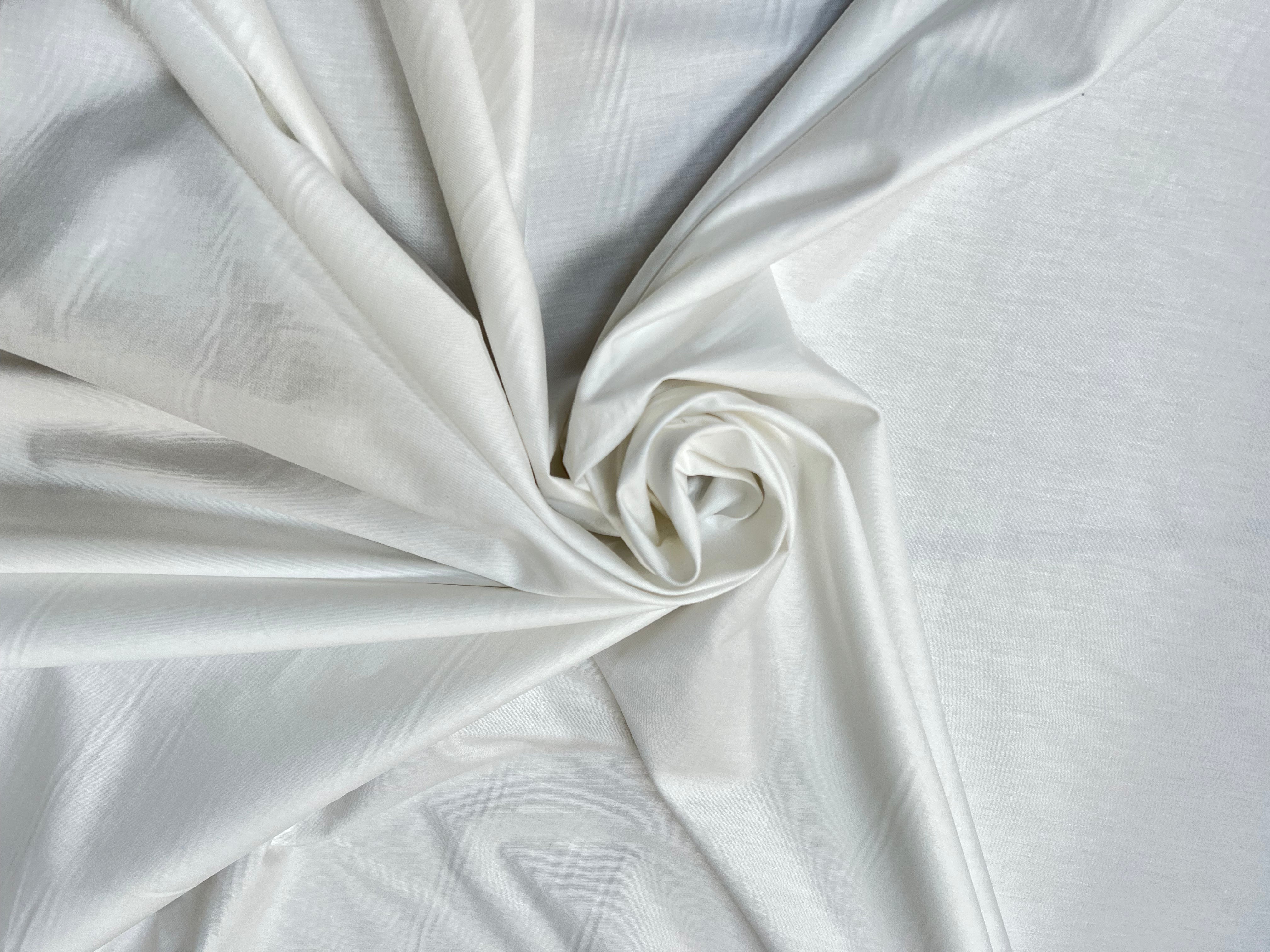 POPELINE DE COTON BLANC CASSÉ - My Little Coupon