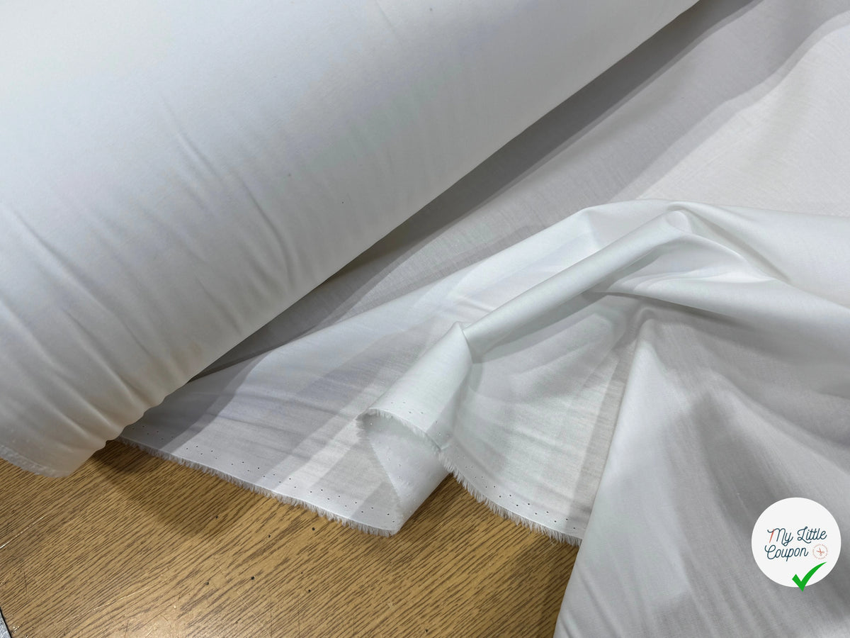 POPELINE DE COTON BLANCHE QUALITÉ COUTURE - My Little Coupon