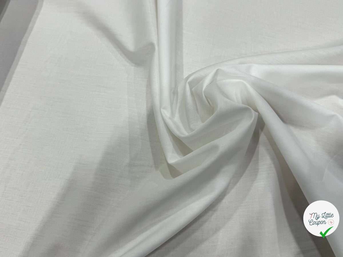 POPELINE DE COTON BLANCHE QUALITÉ COUTURE - My Little Coupon