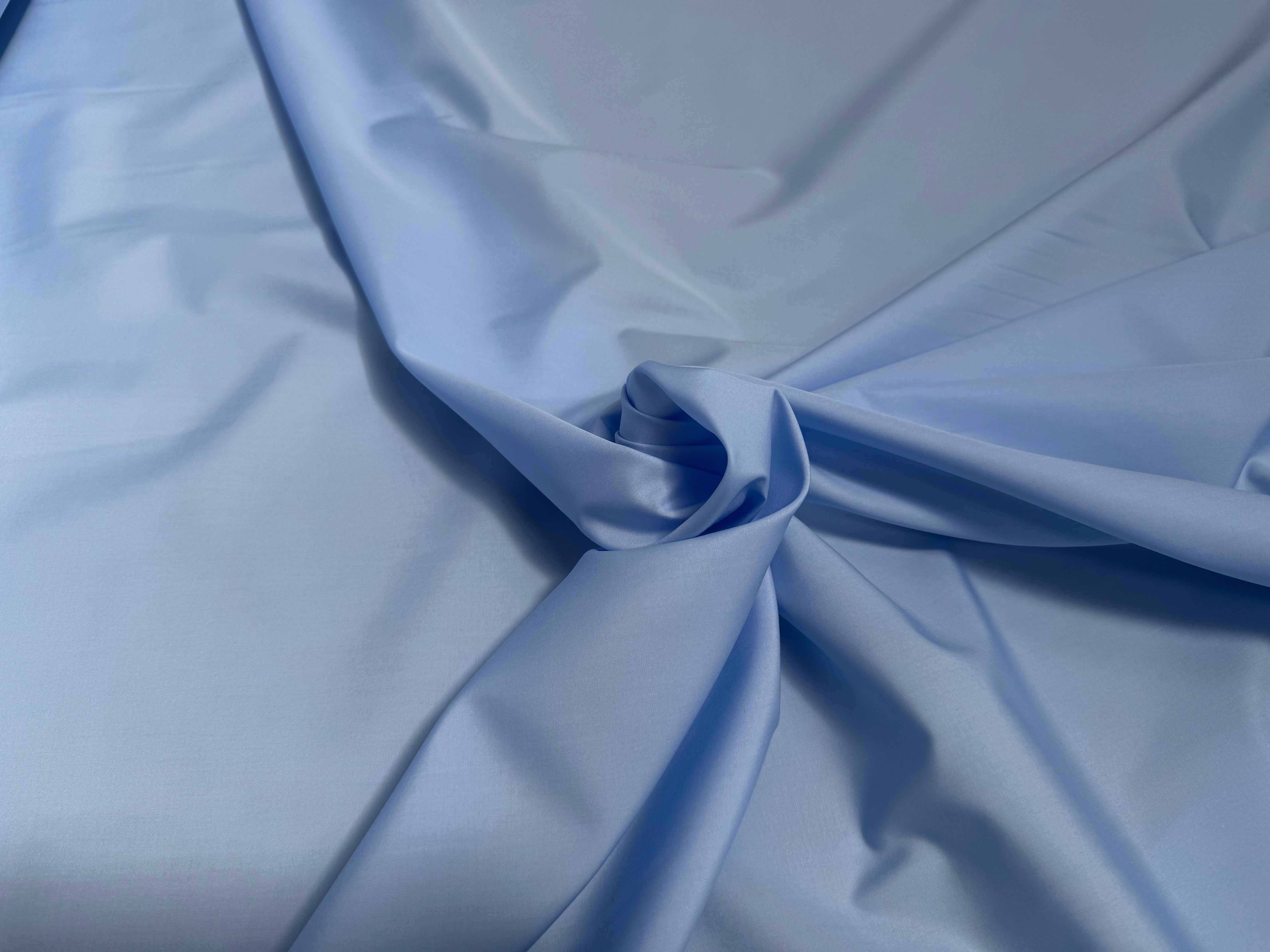 POPELINE DE COTON BLEU CIEL UNI - My Little Coupon