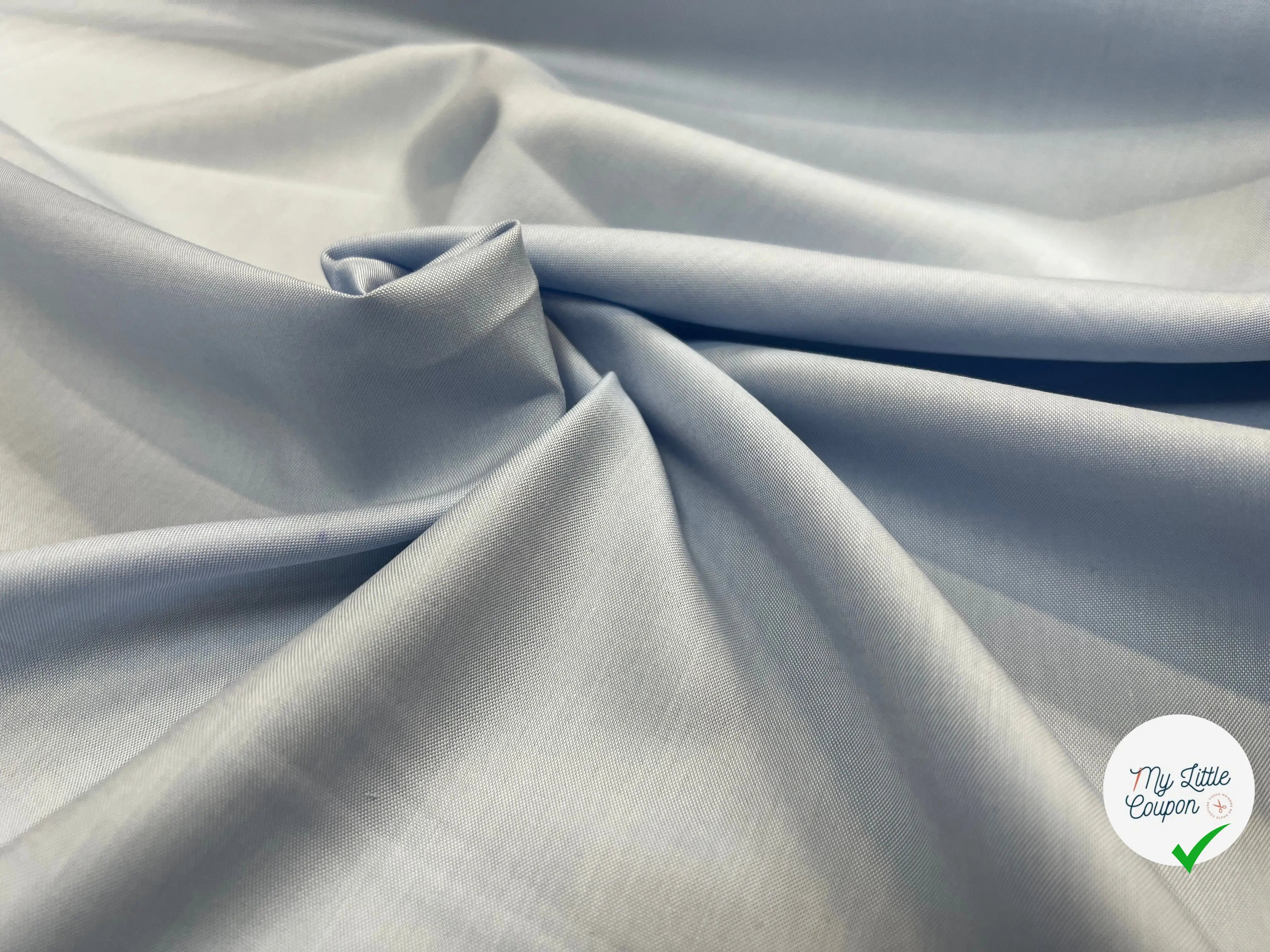 POPELINE DE COTON BLEU CLAIR - My Little Coupon