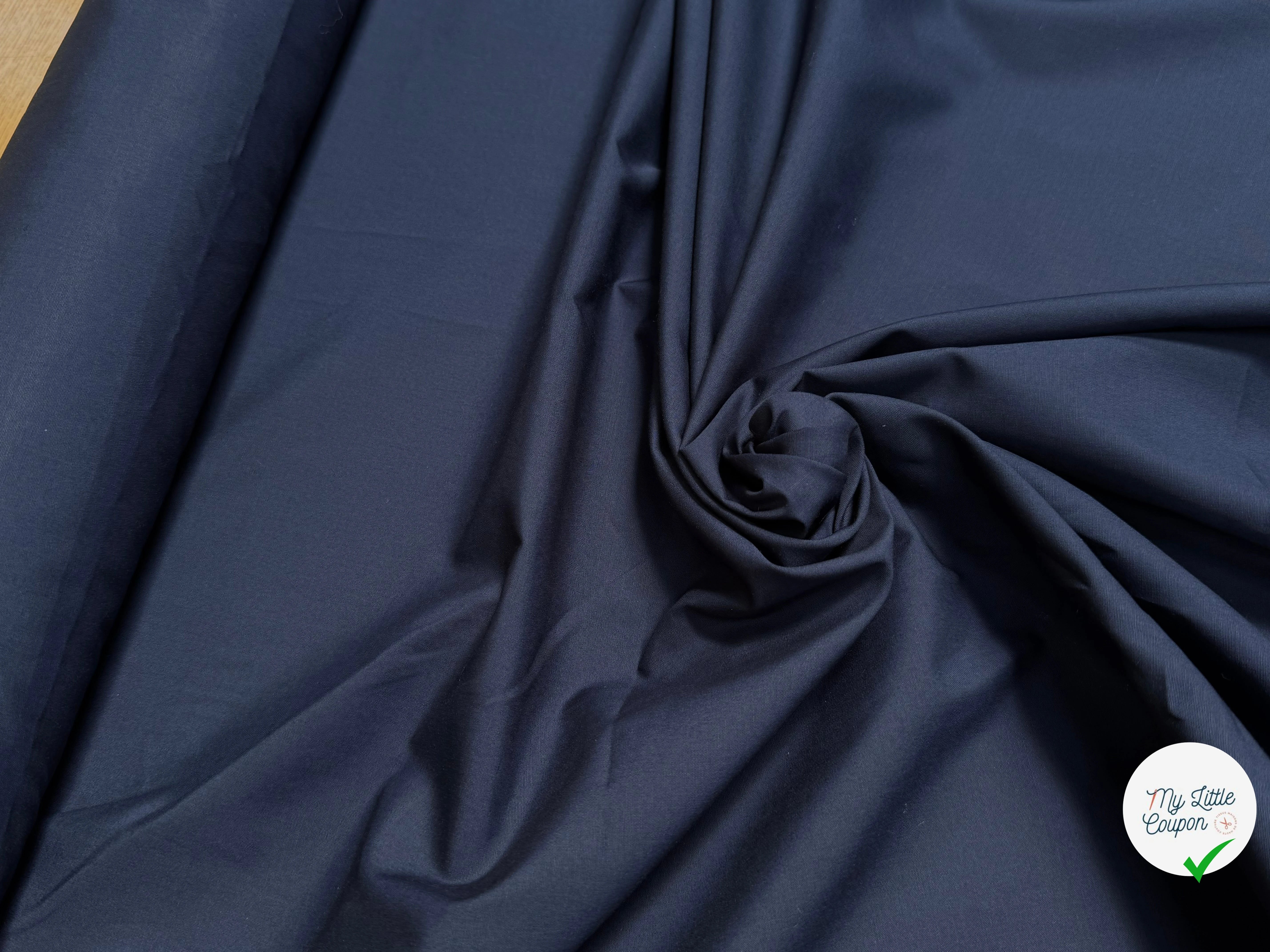 POPELINE DE COTON BLEU DENIM QUALITÉ COUTURE - My Little Coupon