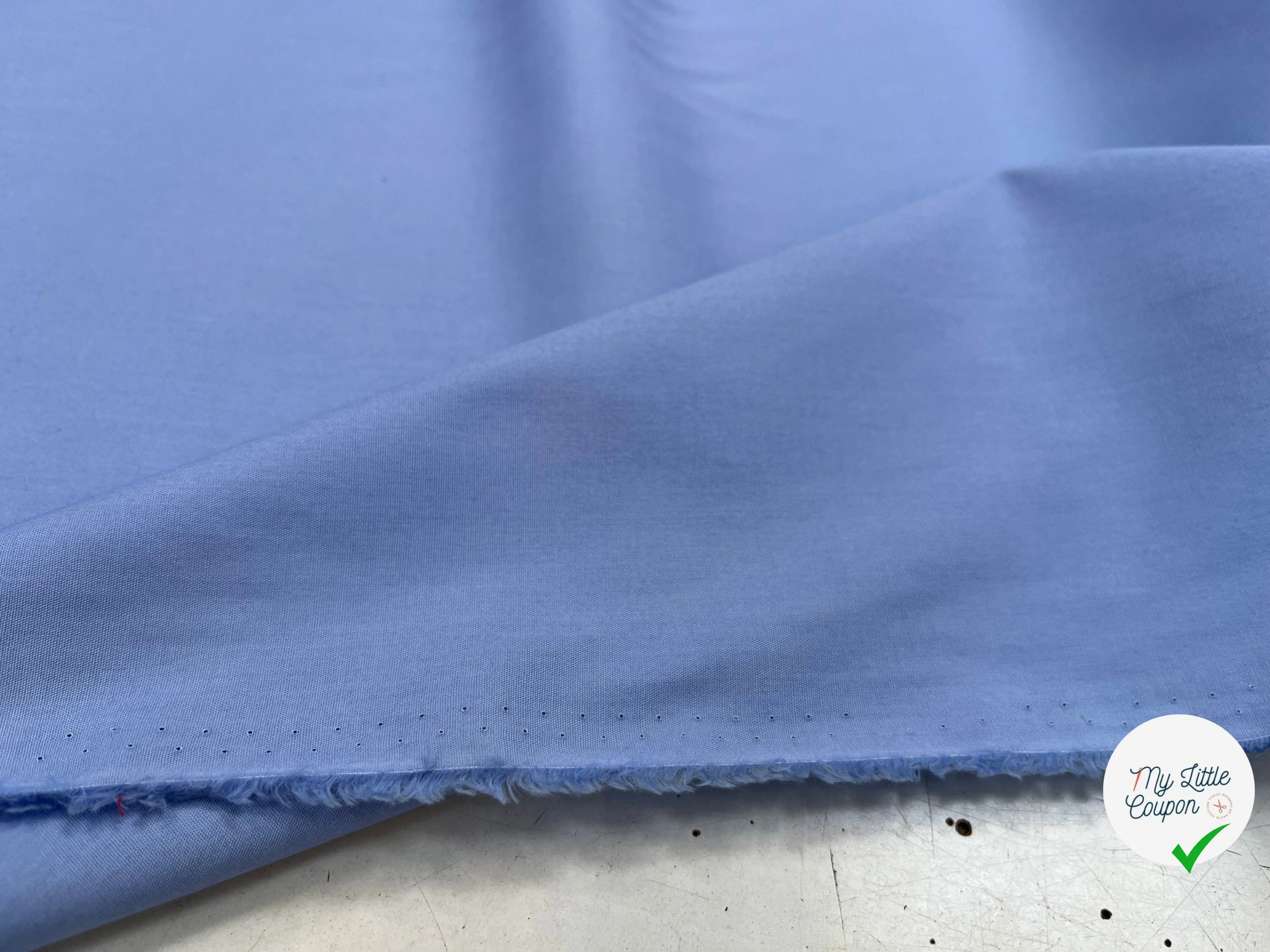 POPELINE DE COTON BLEU GRISÉ UNI - My Little Coupon