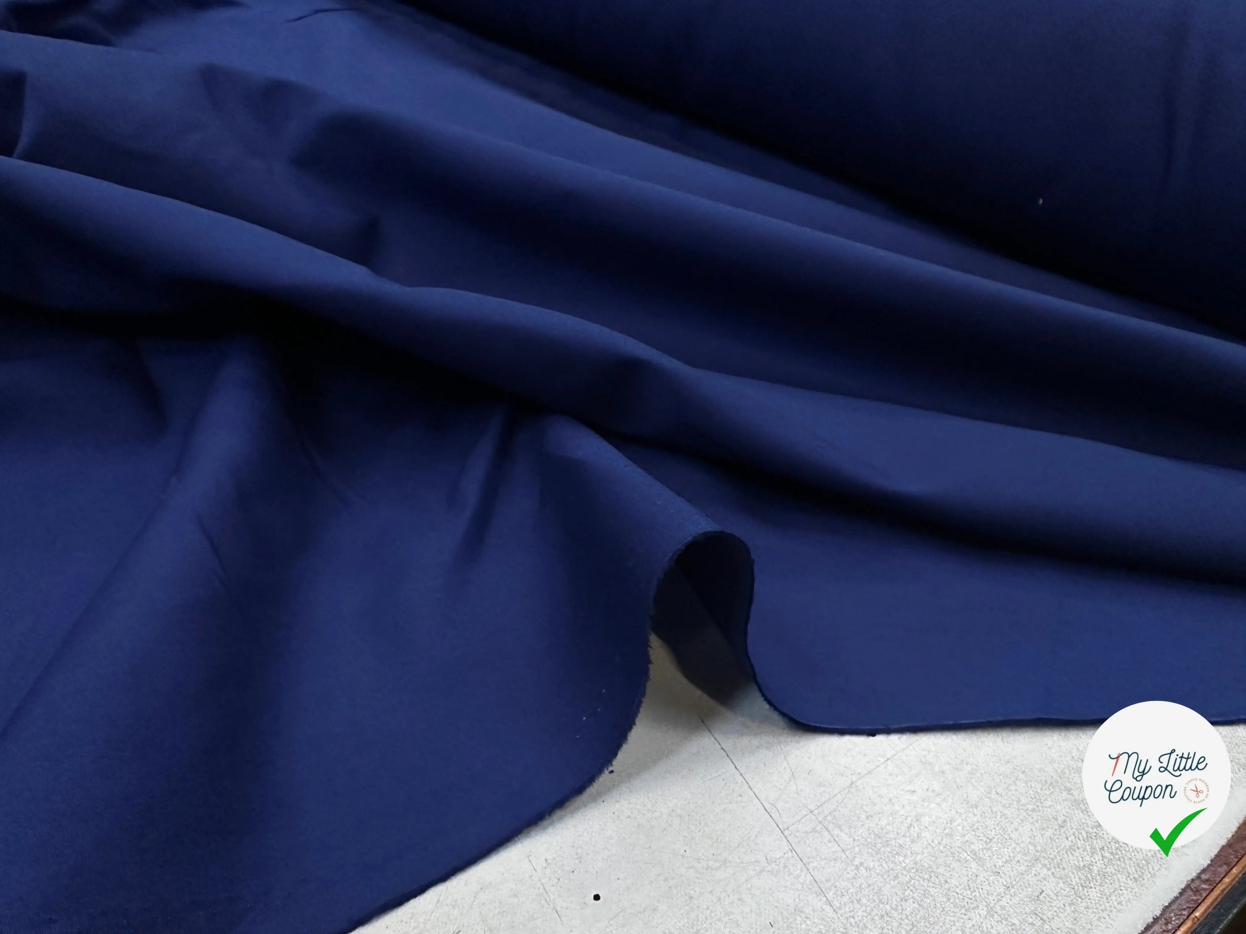 POPELINE DE COTON BLEU NAVY - My Little Coupon