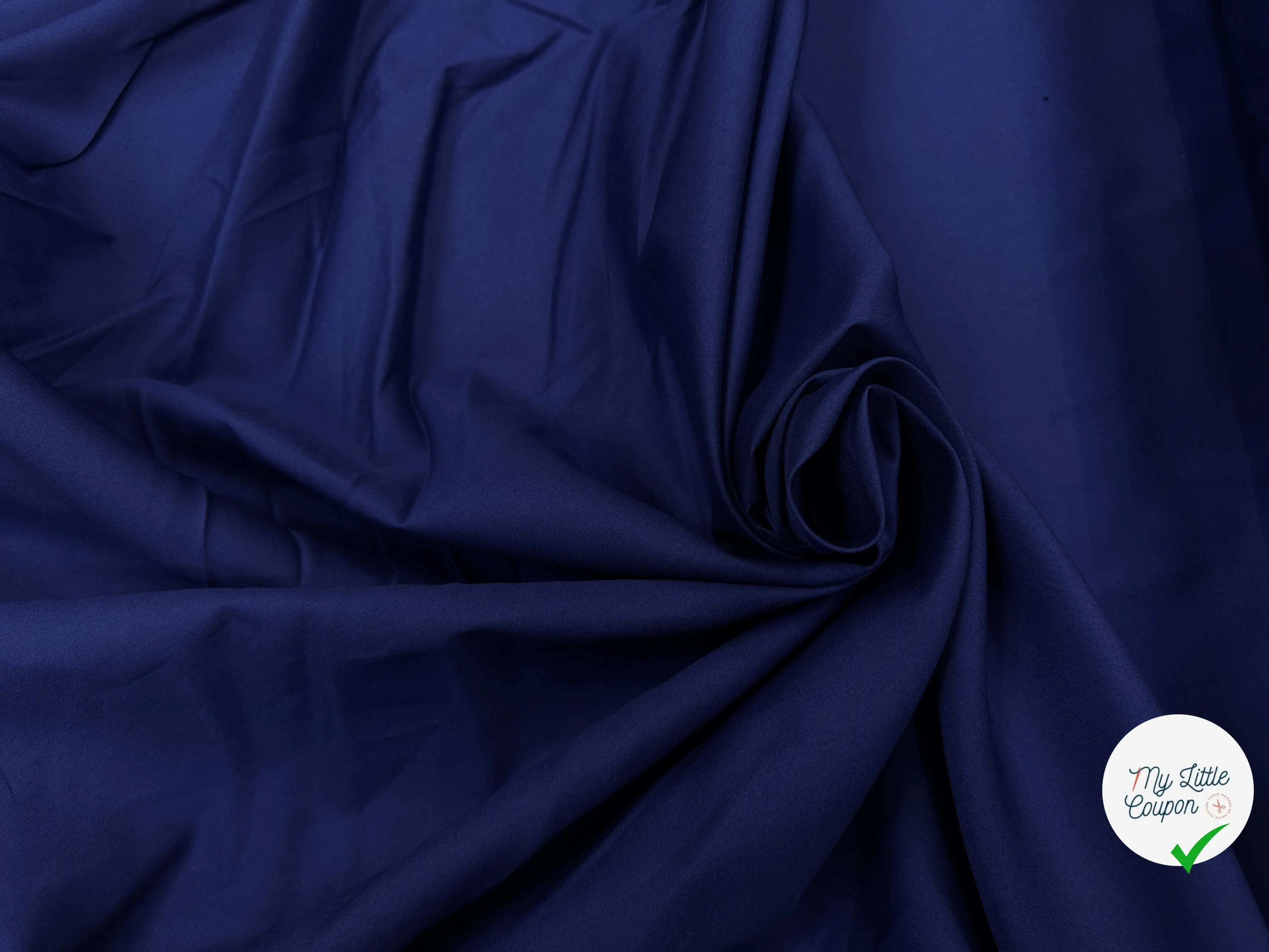 POPELINE DE COTON BLEU NAVY - My Little Coupon