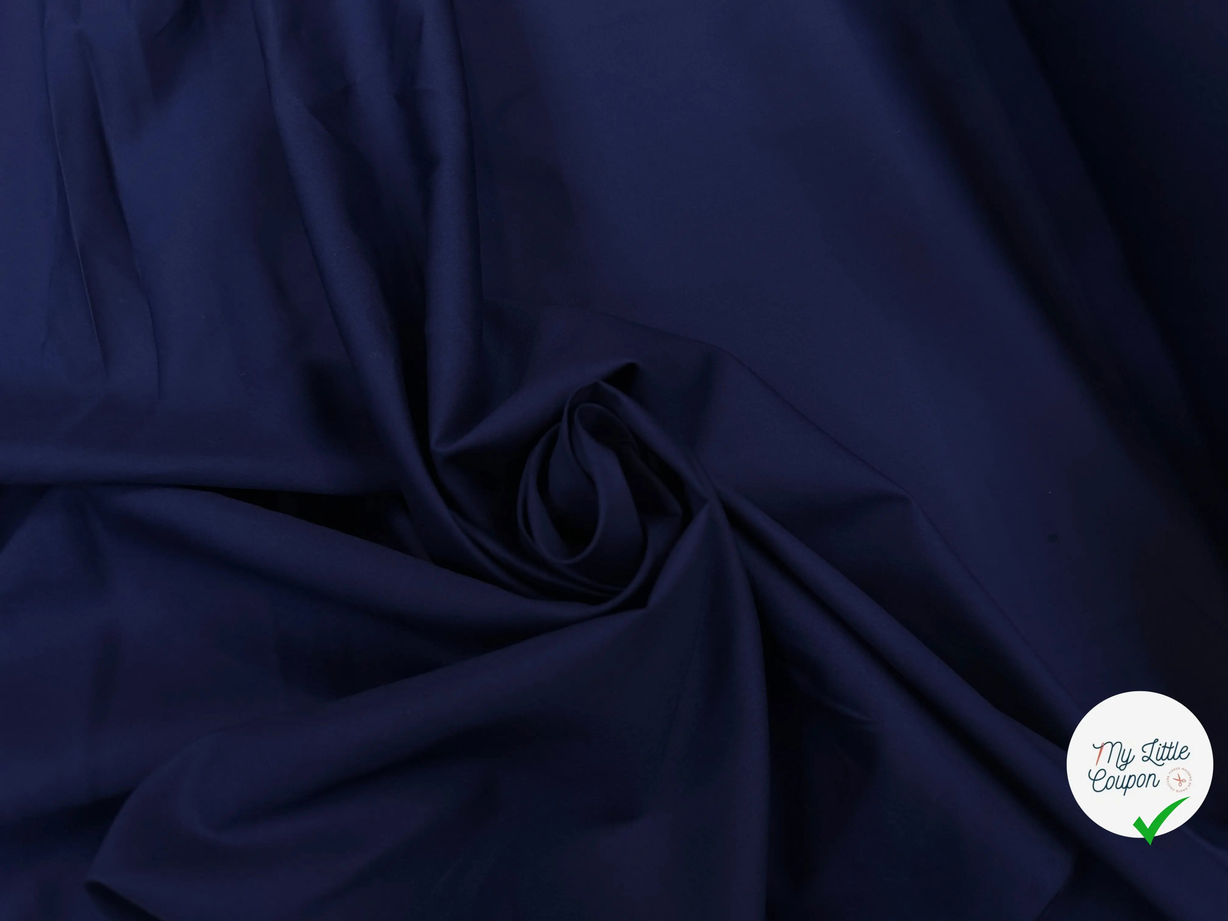 POPELINE DE COTON BLEU NAVY - My Little Coupon