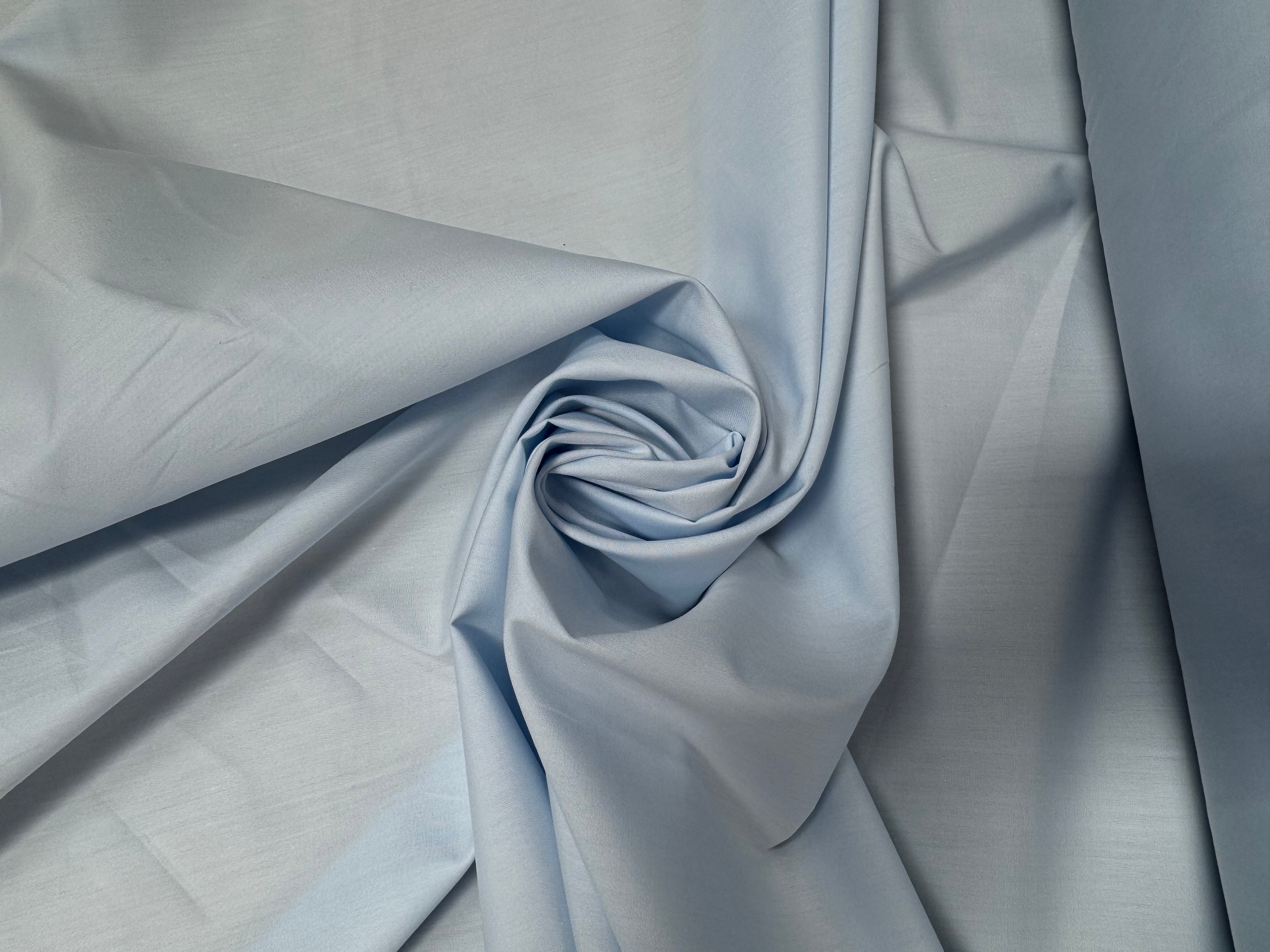 POPELINE DE COTON BLEU PASTEL UNI - My Little Coupon