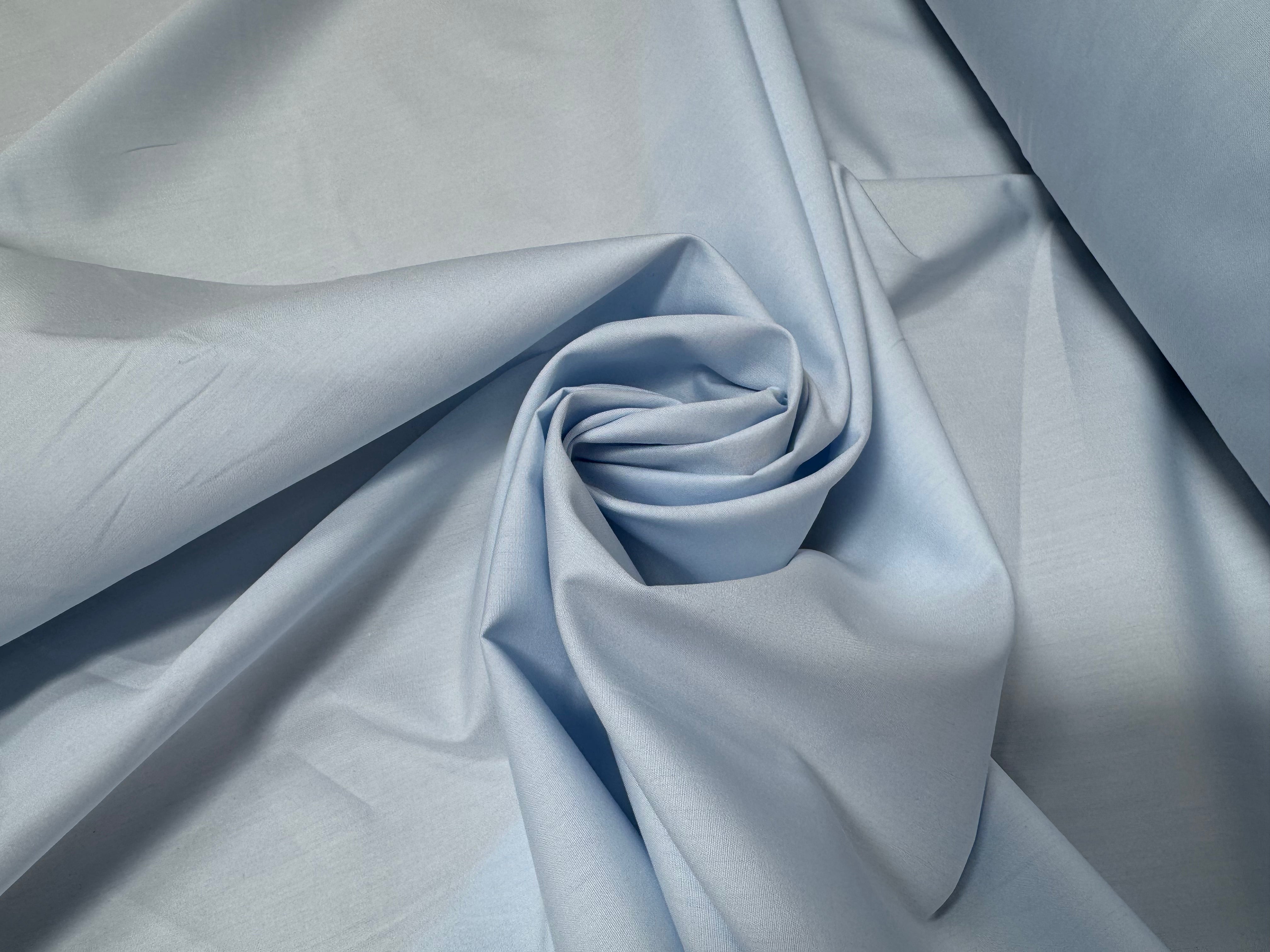 POPELINE DE COTON BLEU PASTEL UNI - My Little Coupon