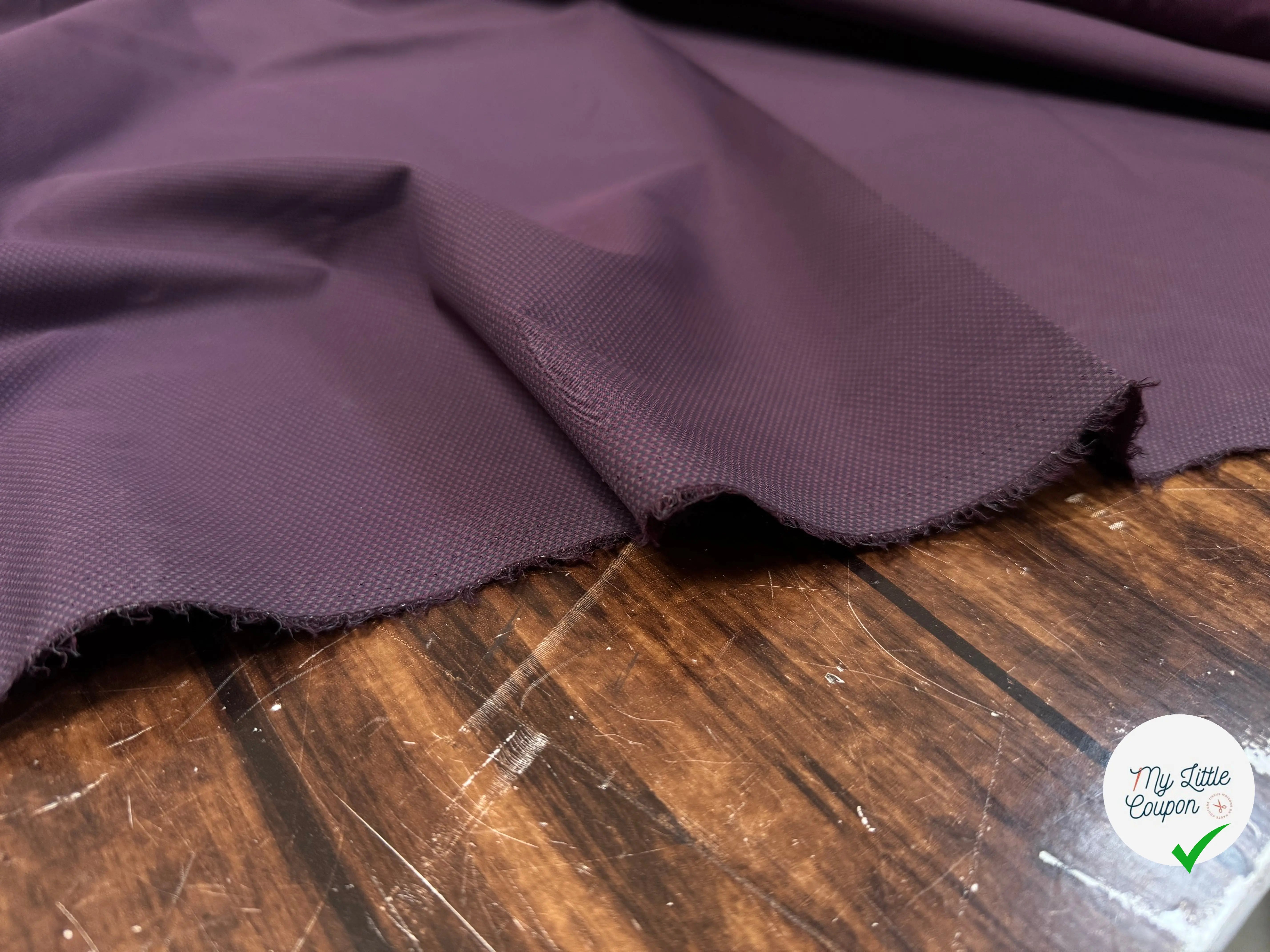 POPELINE DE COTON BORDEAUX PETITS MOTIFS - My Little Coupon