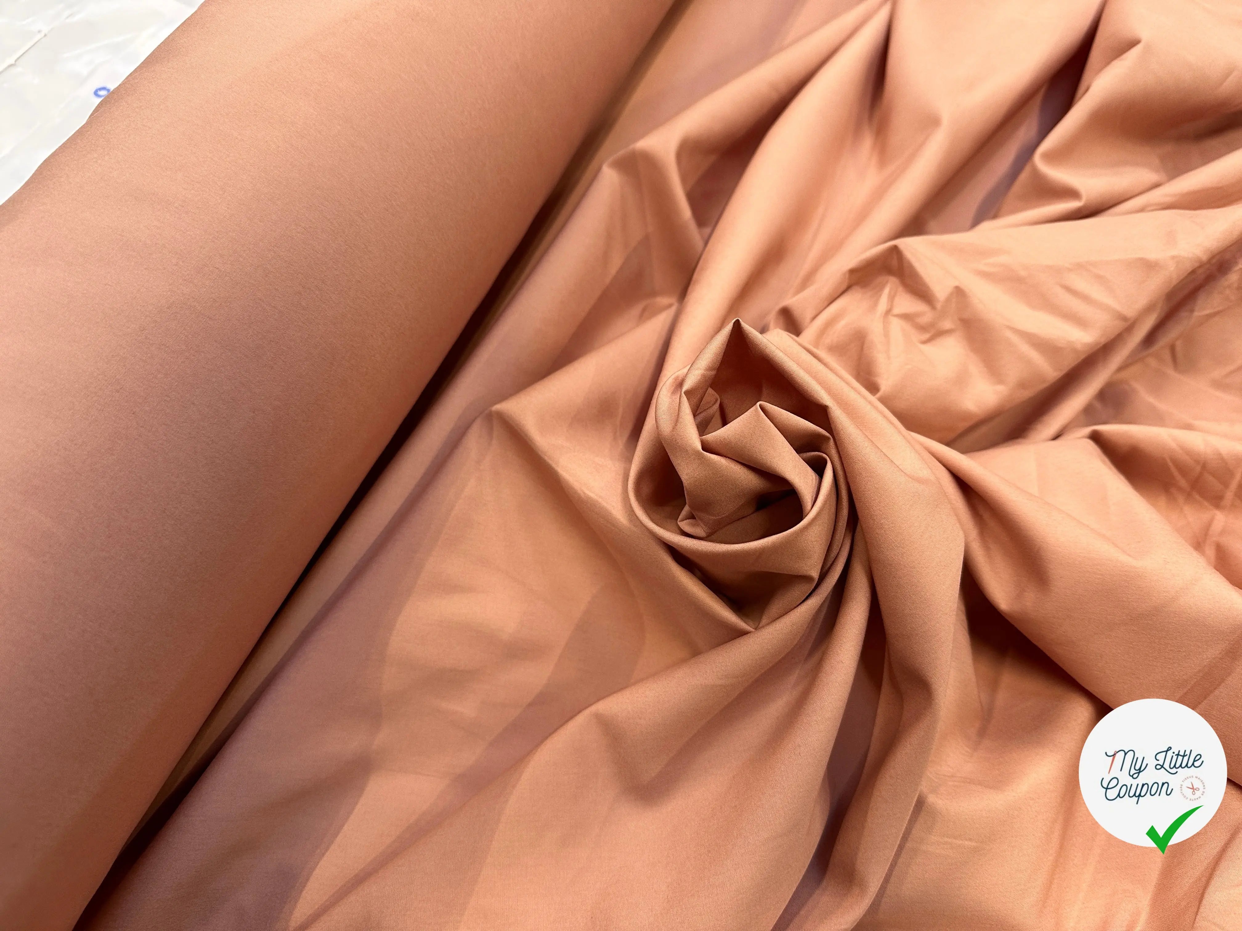 POPELINE DE COTON CAMEL NUDE - My Little Coupon