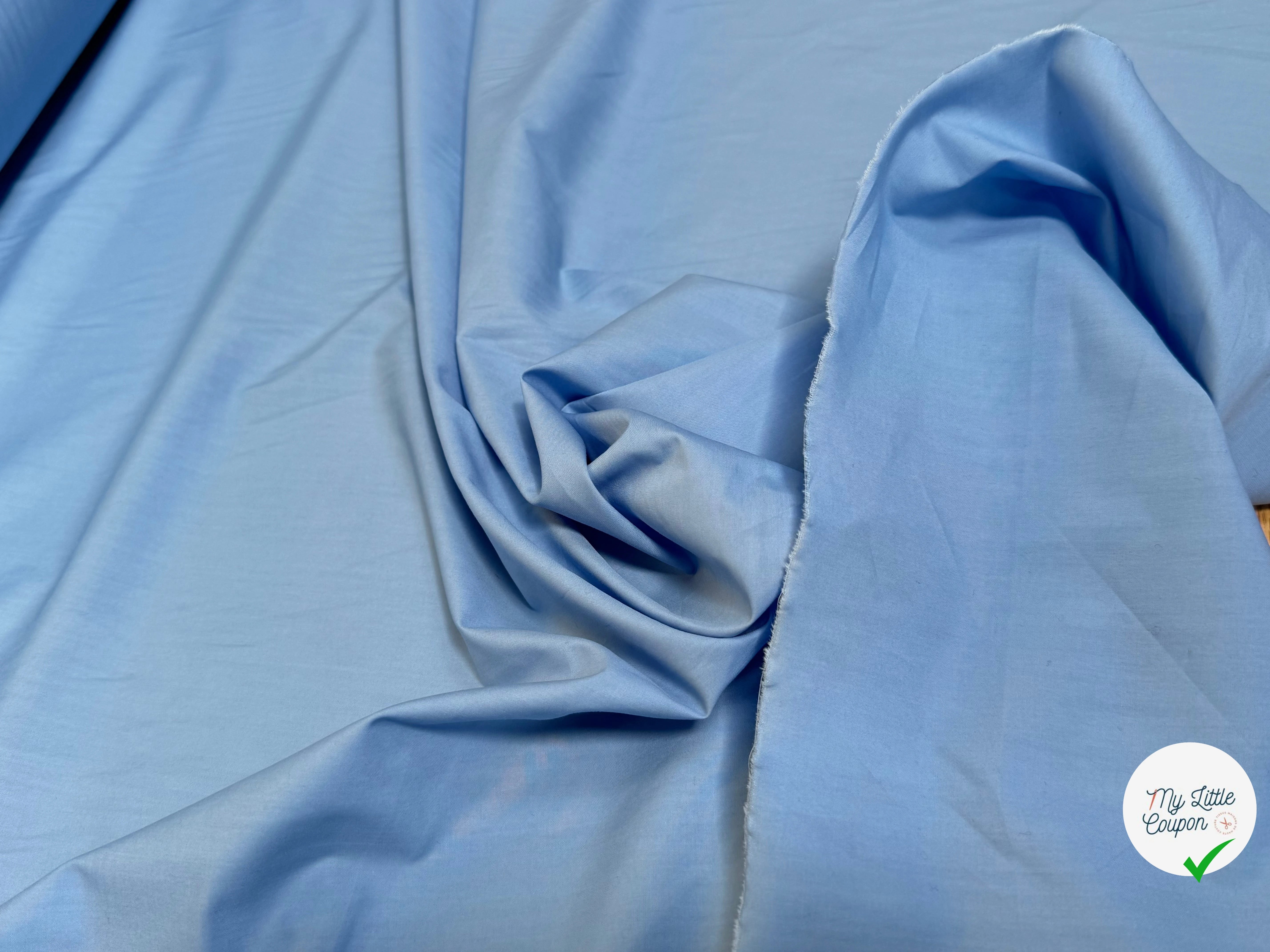 POPELINE DE COTON ESTE/X BLEU CIEL COUTURE - My Little Coupon