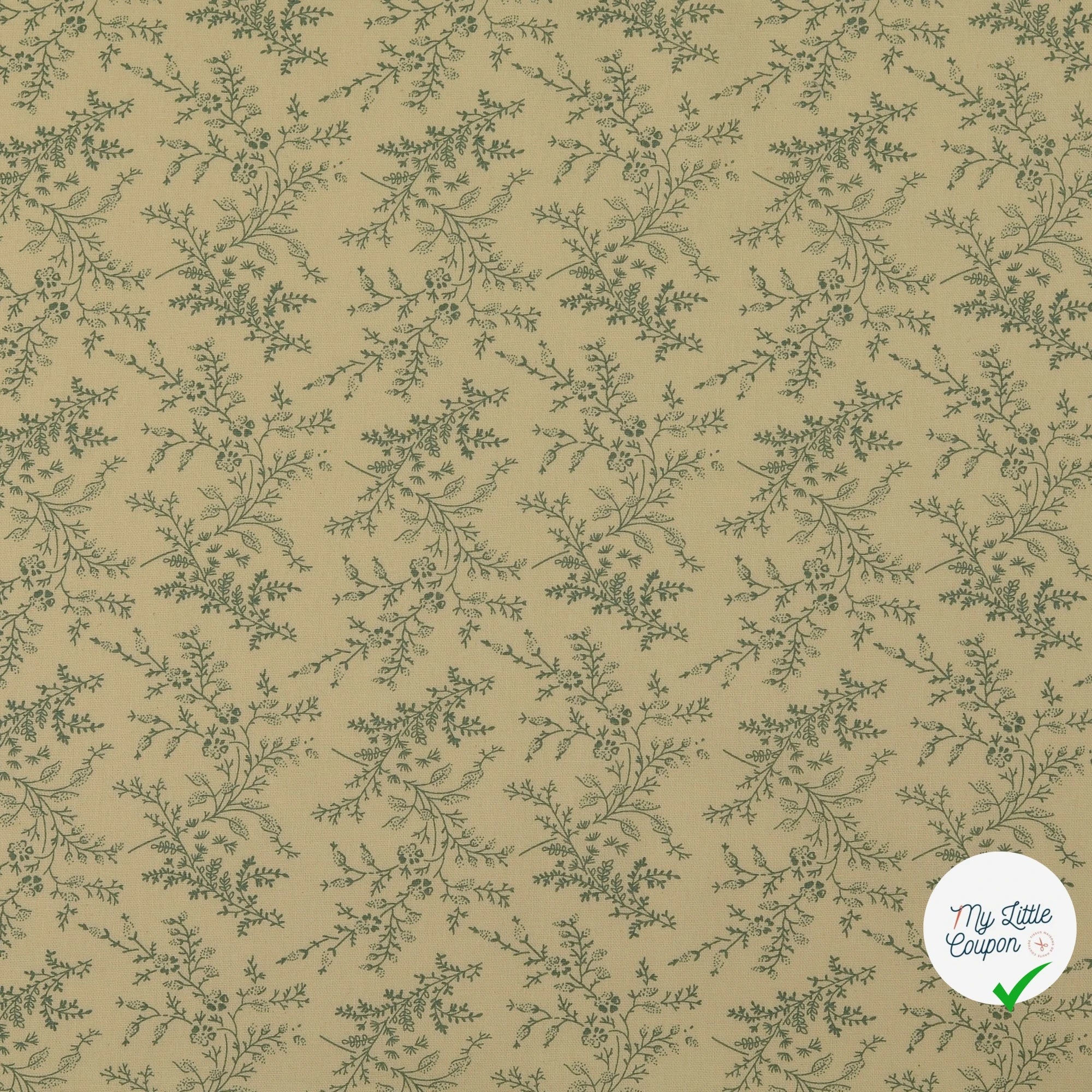 POPELINE DE COTON FLEURS MENTHE - My Little Coupon