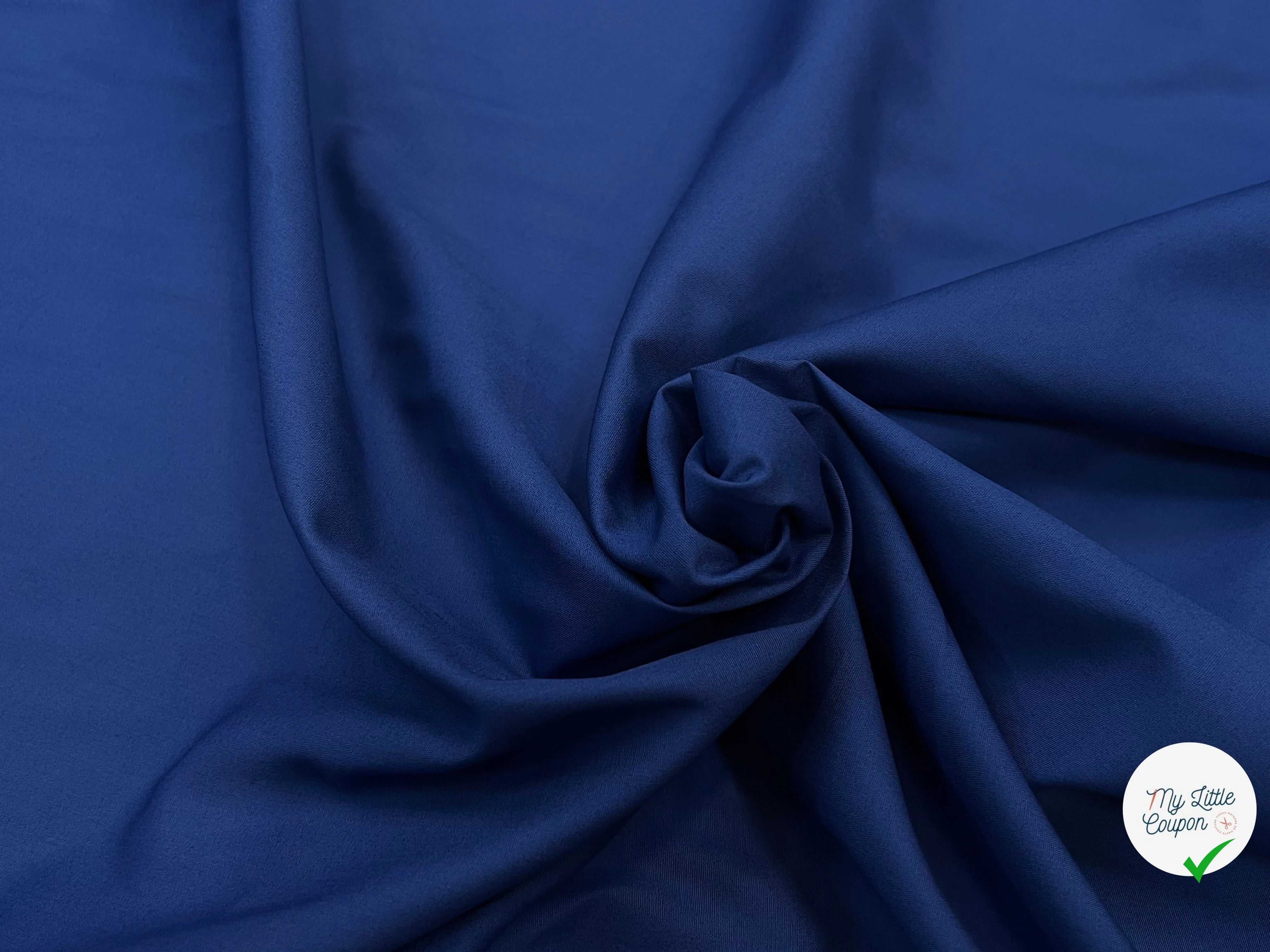 POPELINE DE COTON FLUIDE BLEU 100% COTON 115CM - My Little Coupon