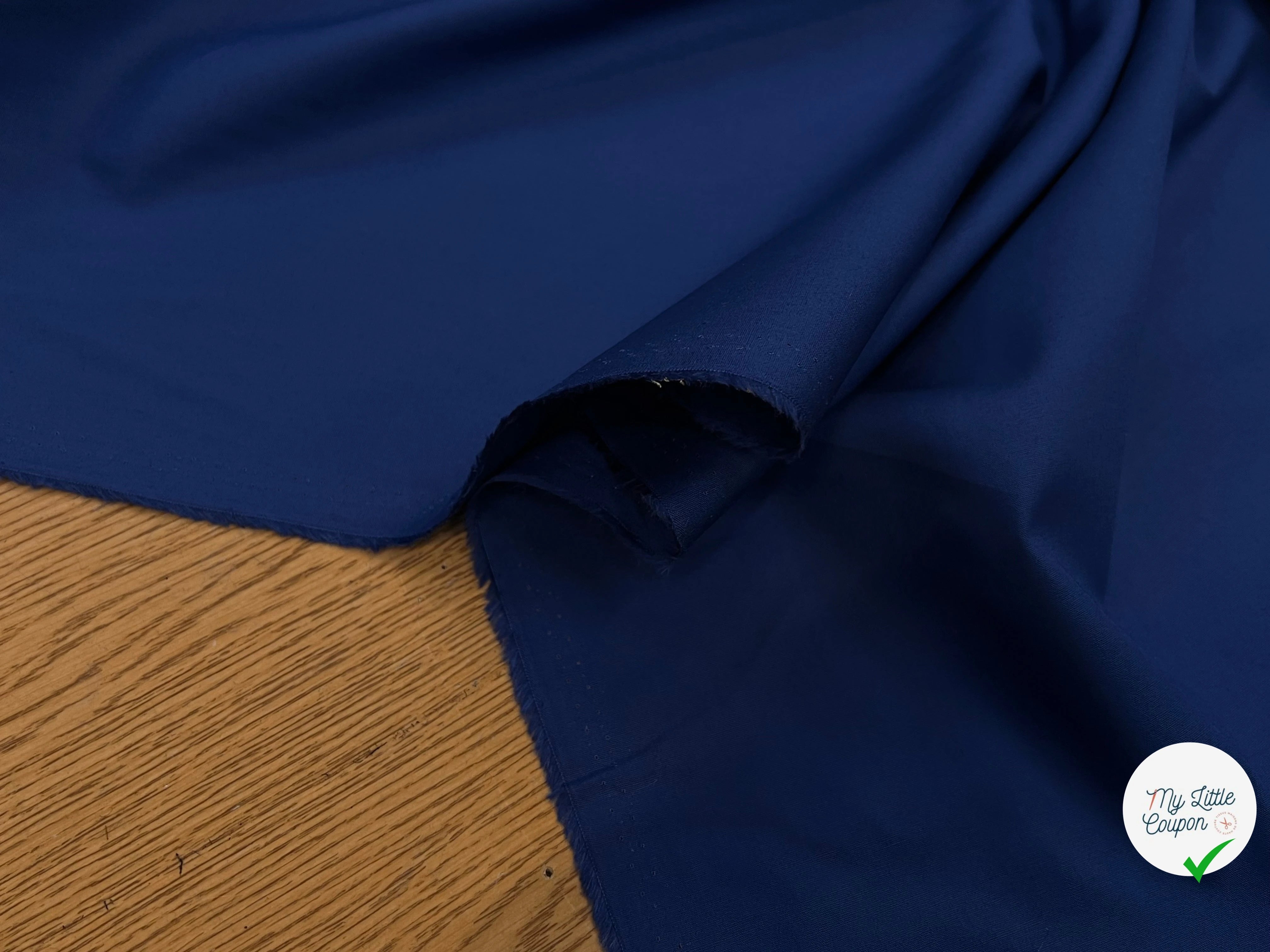 POPELINE DE COTON FLUIDE BLEU 100% COTON 115CM - My Little Coupon