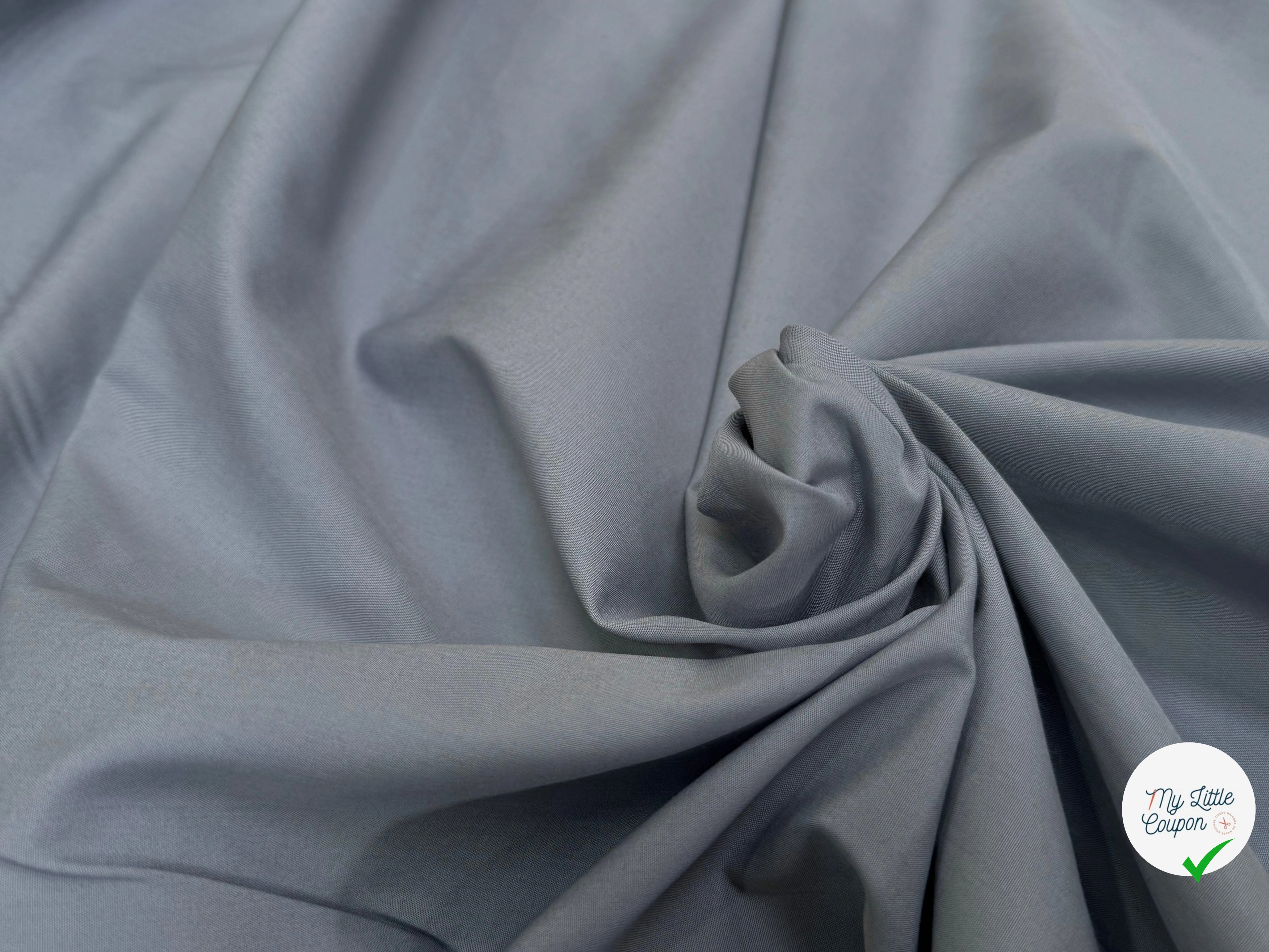 POPELINE DE COTON GRISE COUTURE MADE IN FRANCE - My Little Coupon
