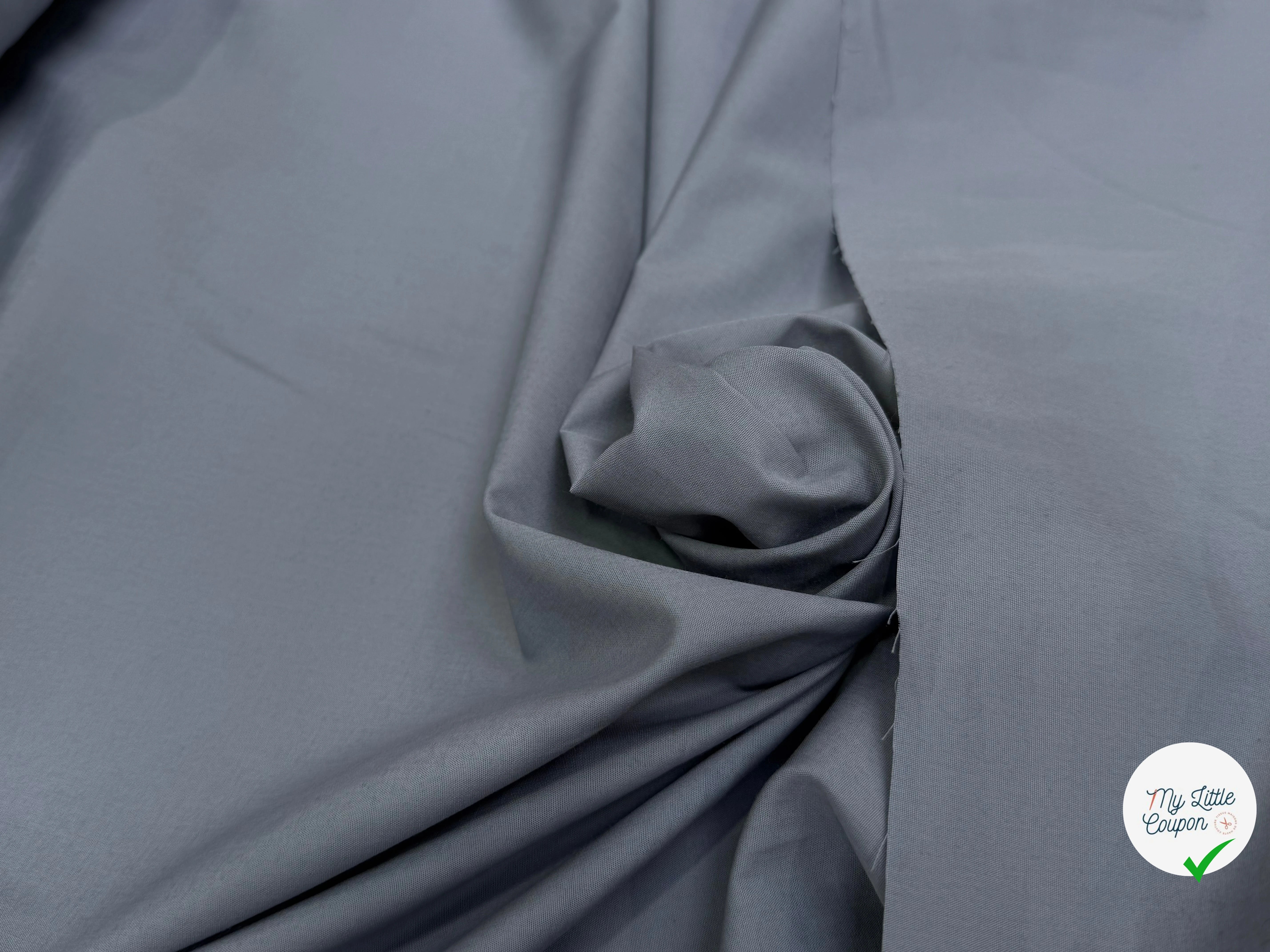 POPELINE DE COTON GRISE COUTURE MADE IN FRANCE - My Little Coupon