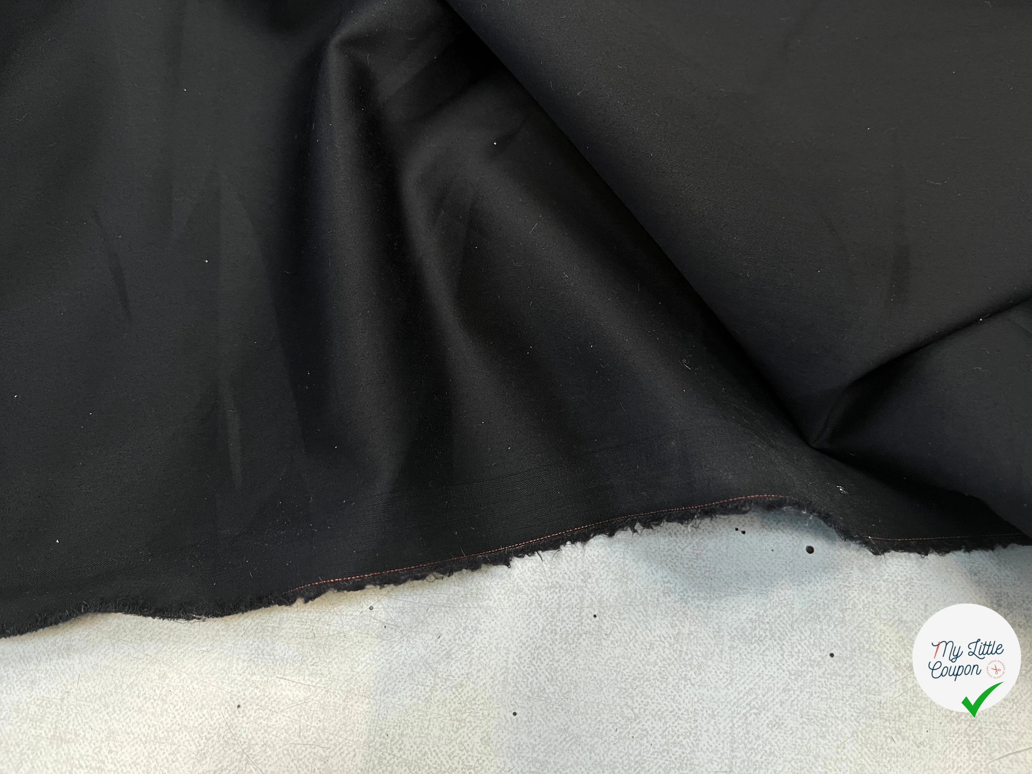 POPELINE DE COTON LISSE ET FLUIDE NOIR 145CM - My Little Coupon