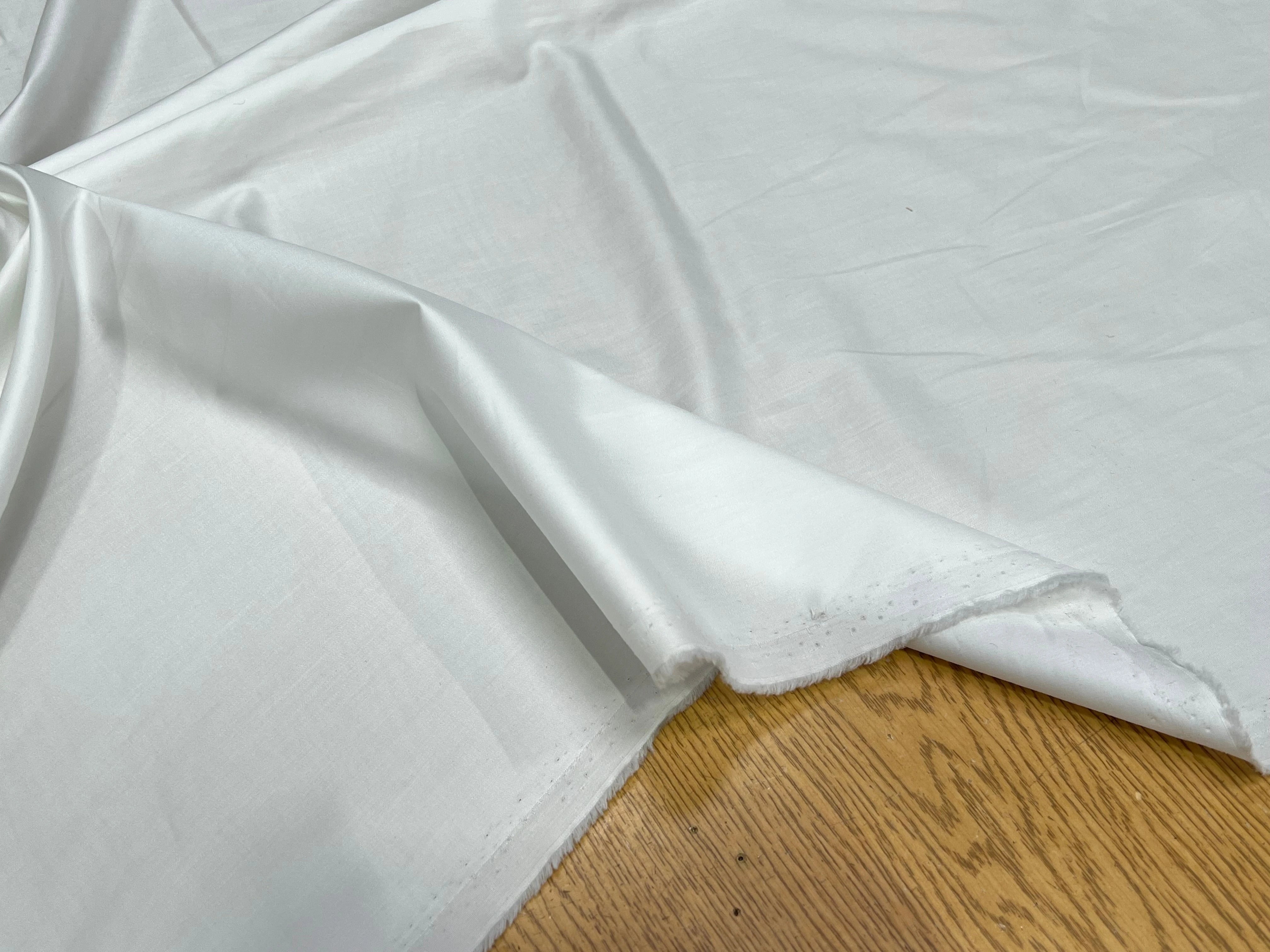 POPELINE DE COTON LISSE LÉGÈREMENT SATINÉ BLANCHE 140CM - My Little Coupon
