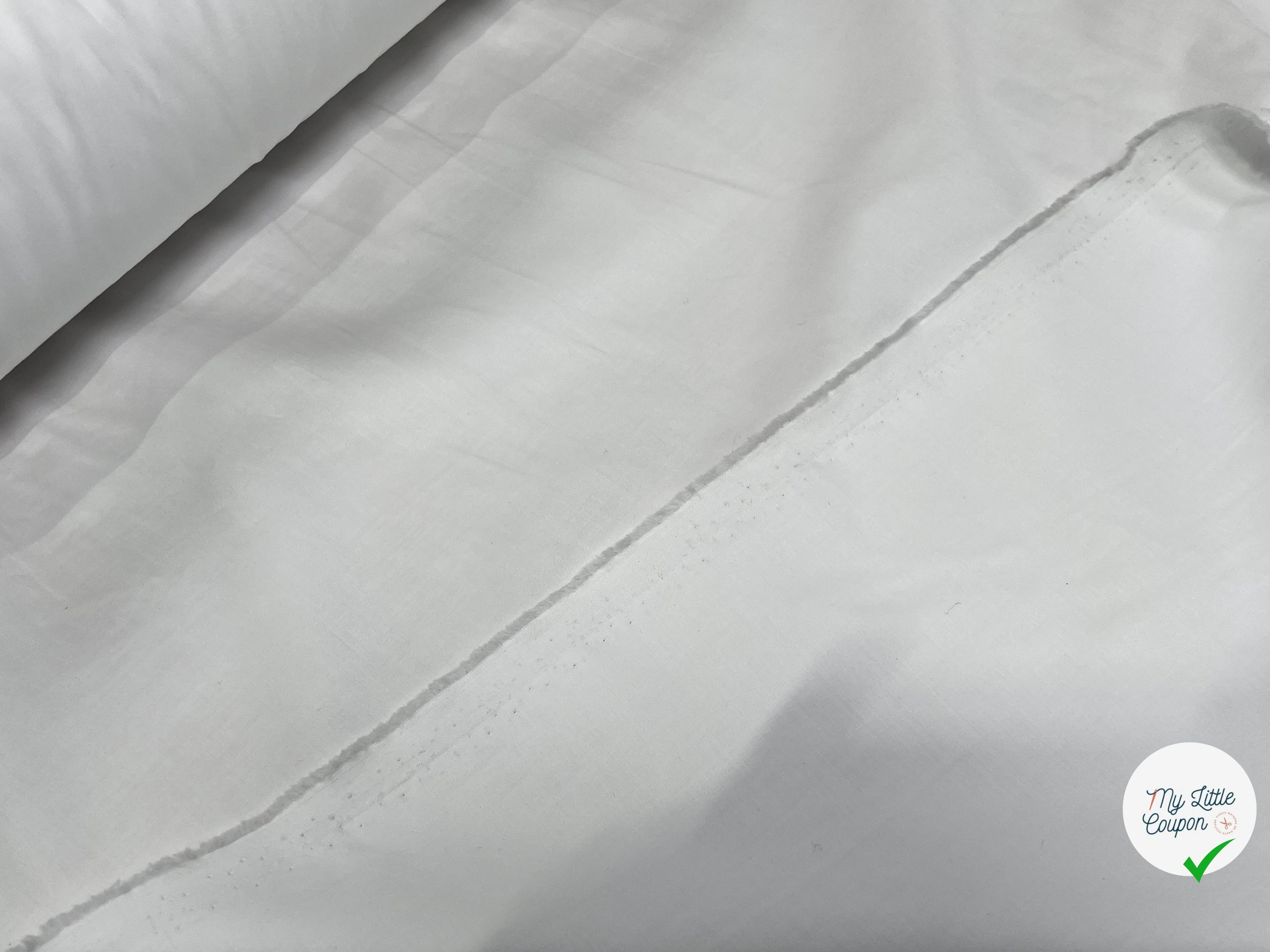 POPELINE DE COTON LISSE LÉGÈREMENT SATINÉ BLANCHE 140CM - My Little Coupon