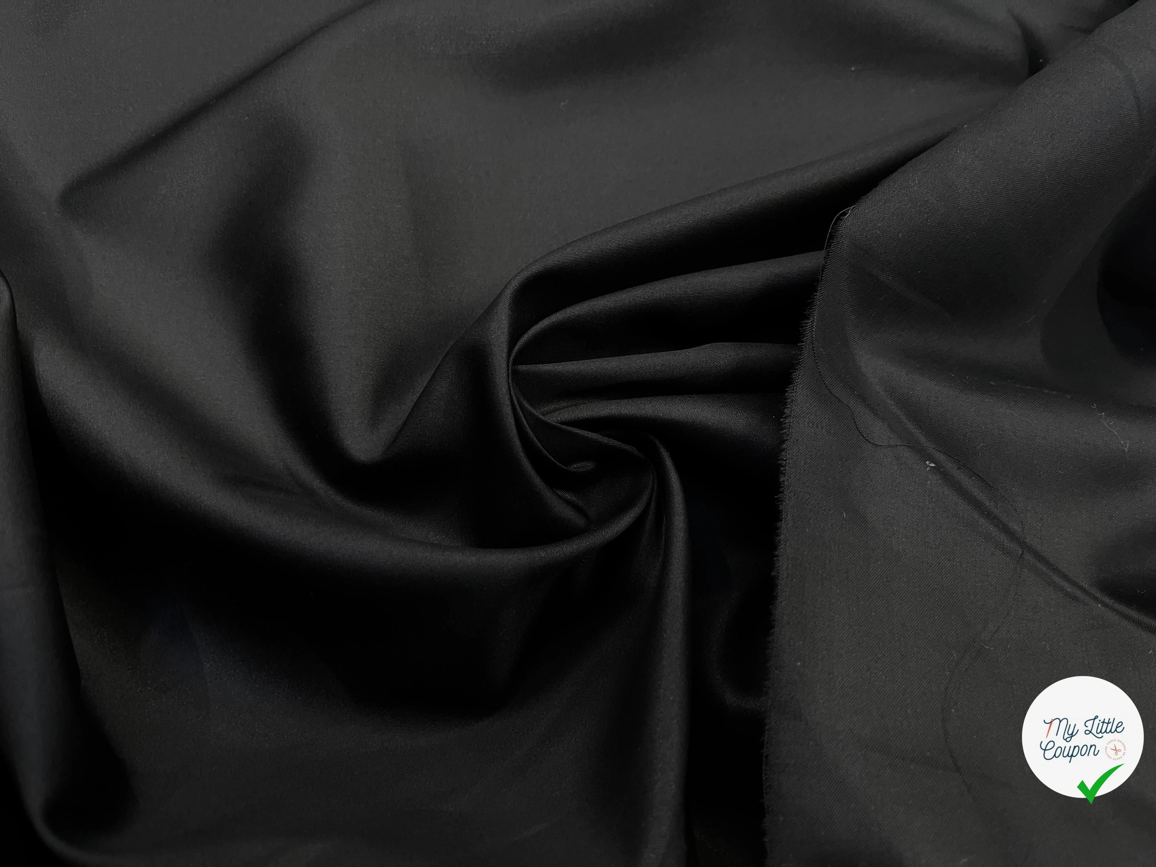 POPELINE DE COTON LISSE NOIR 152CM - My Little Coupon