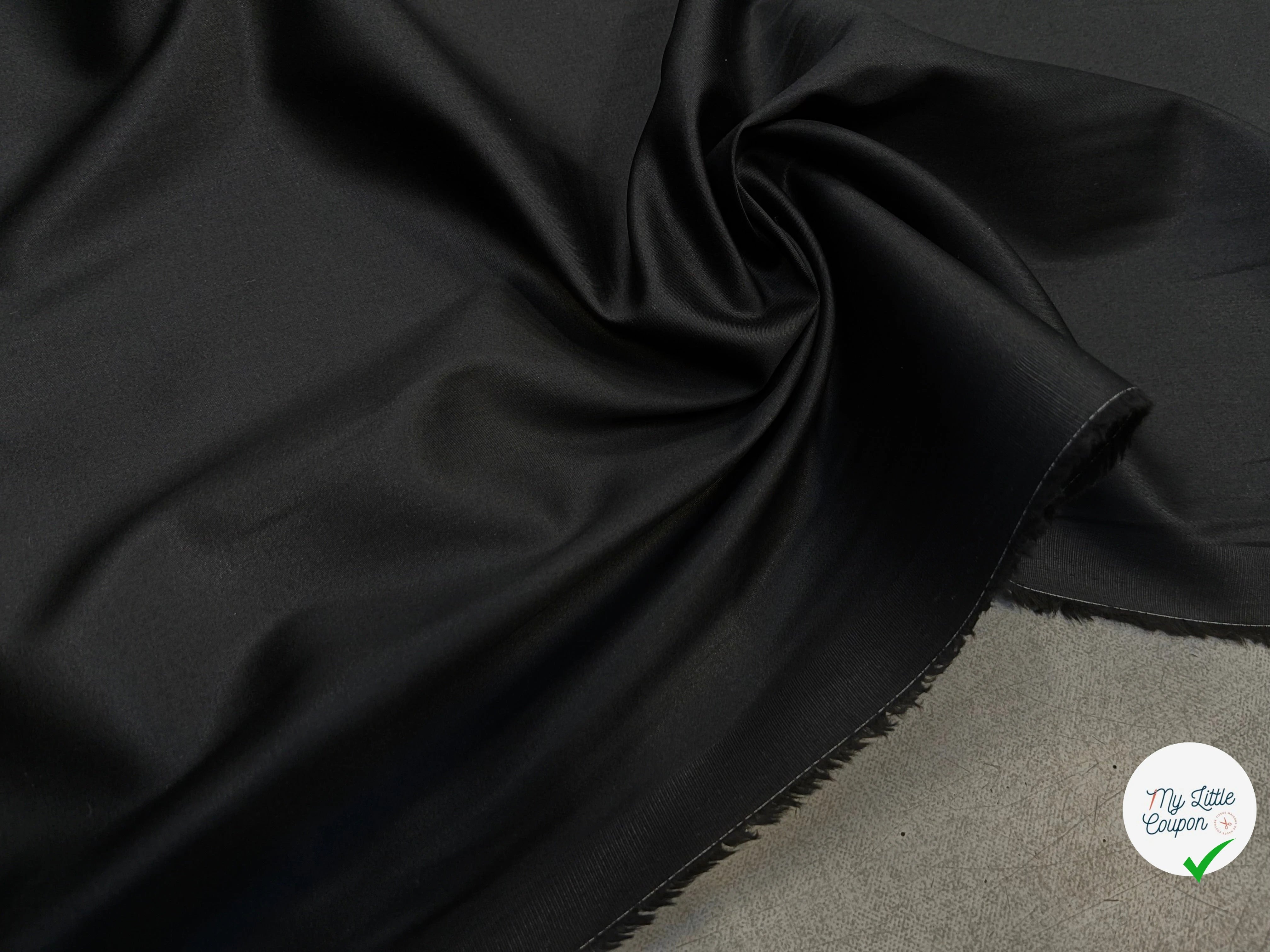 POPELINE DE COTON LISSE NOIR 152CM - My Little Coupon