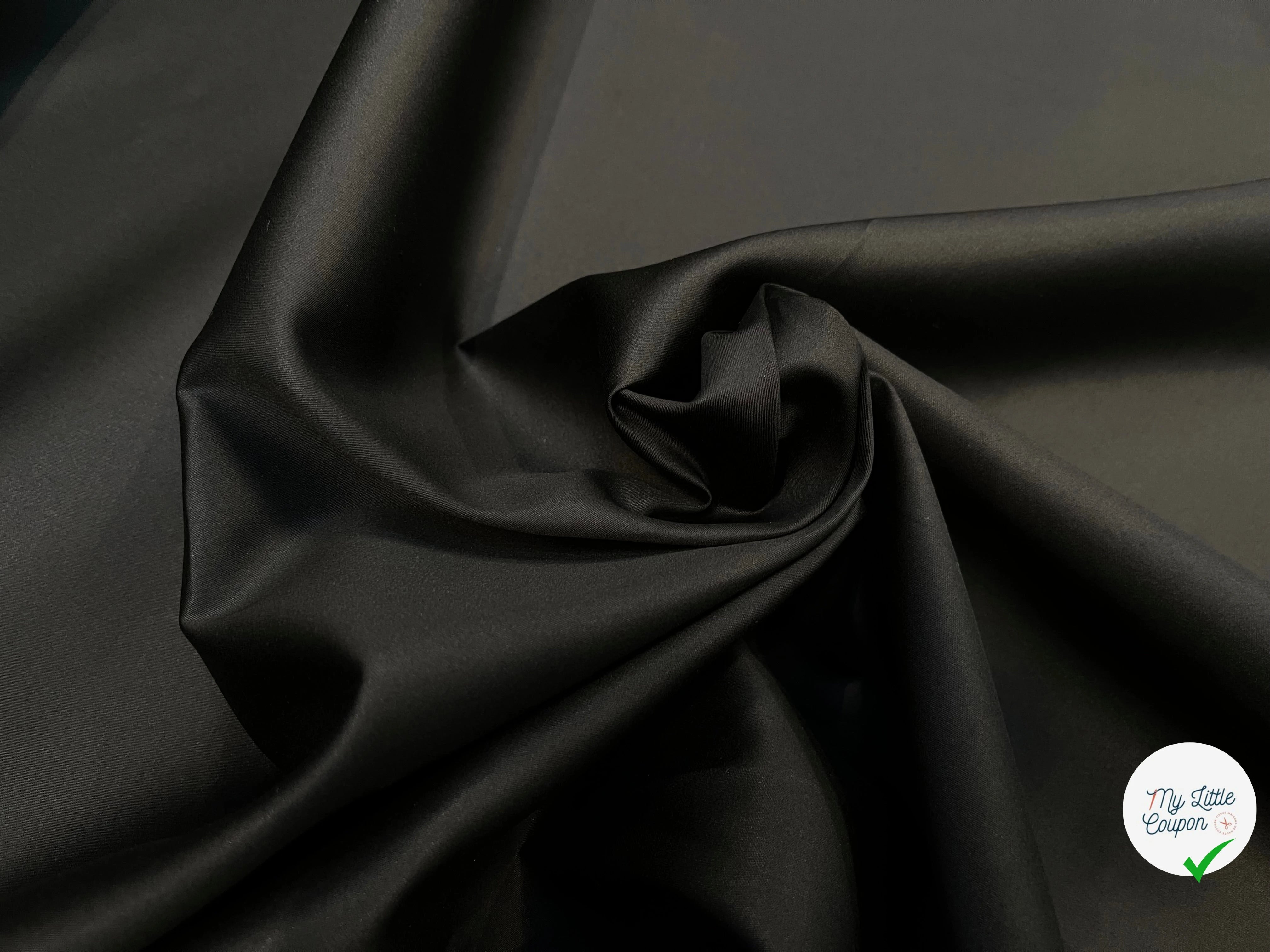 POPELINE DE COTON LISSE NOIR 152CM - My Little Coupon