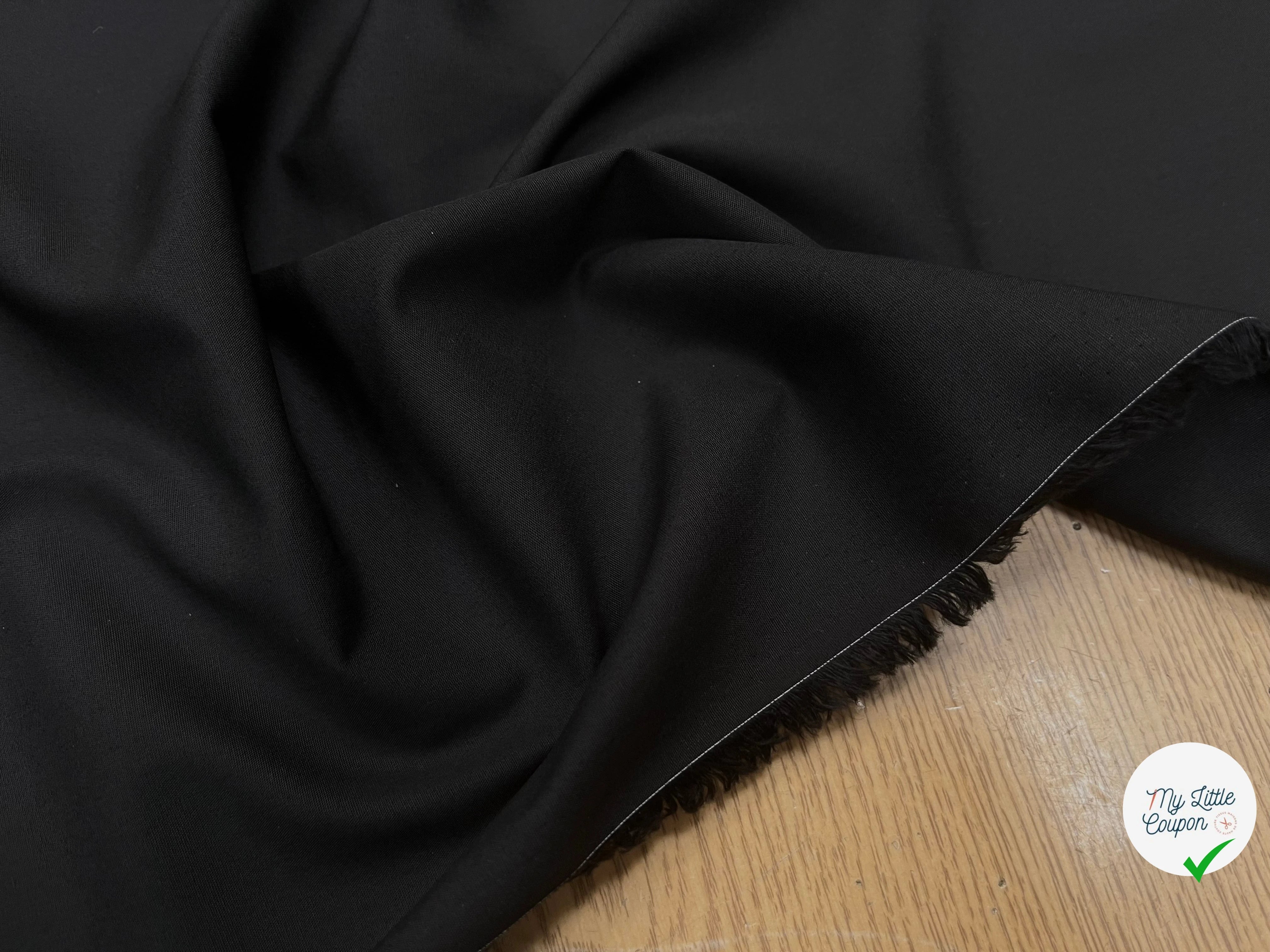 POPELINE DE COTON LISSE NOIR EFFET ROSÉ 150CM - My Little Coupon